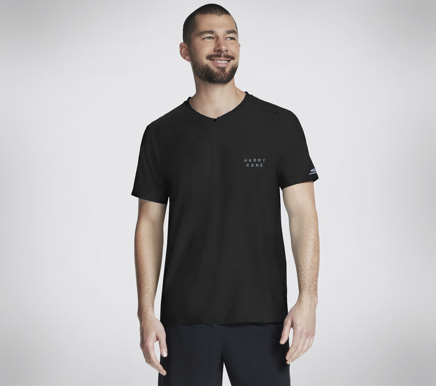 Kane Charge Short Sleeve Henley, BLACK, largeimage number 0