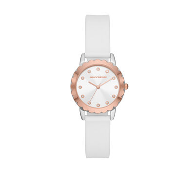 Scalloped Bezel White Watch