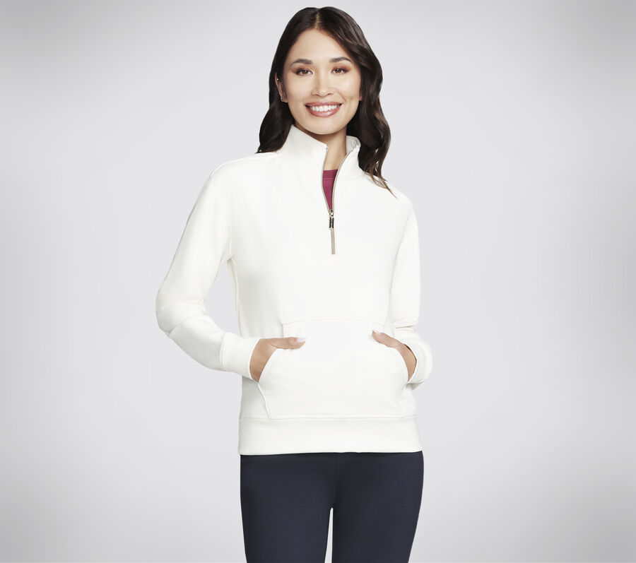 GO LUXE Rib 1/4 Zip, OFF WEISS, largeimage number 0