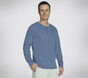 SKECH-BREEZE Slub L/S Henley, BLAU / GRAU, large image number 0