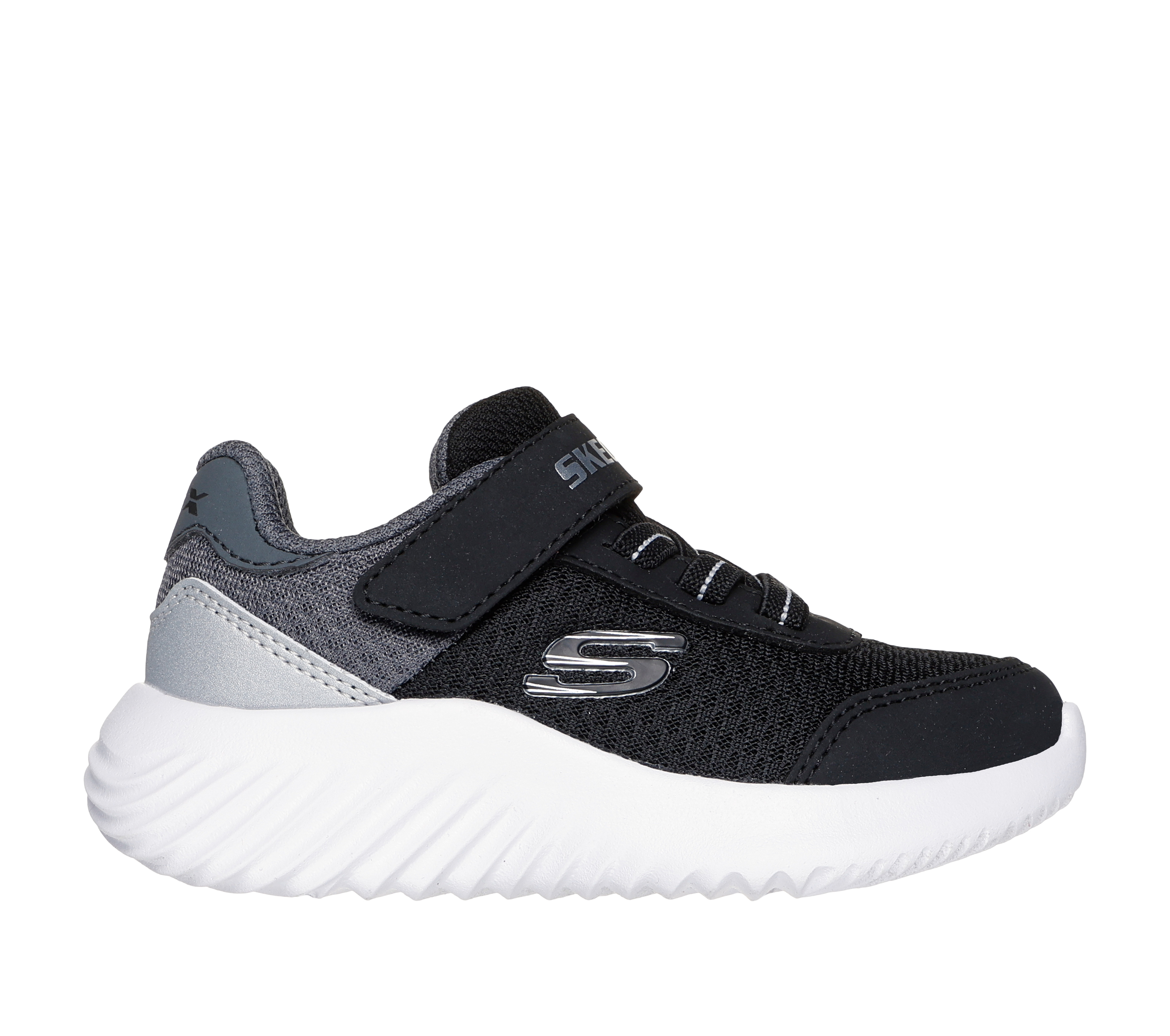 Skechers Bounder - Trekzic Sneaker in Schwarz/Silber, Größe 21, in der Maschine waschbar