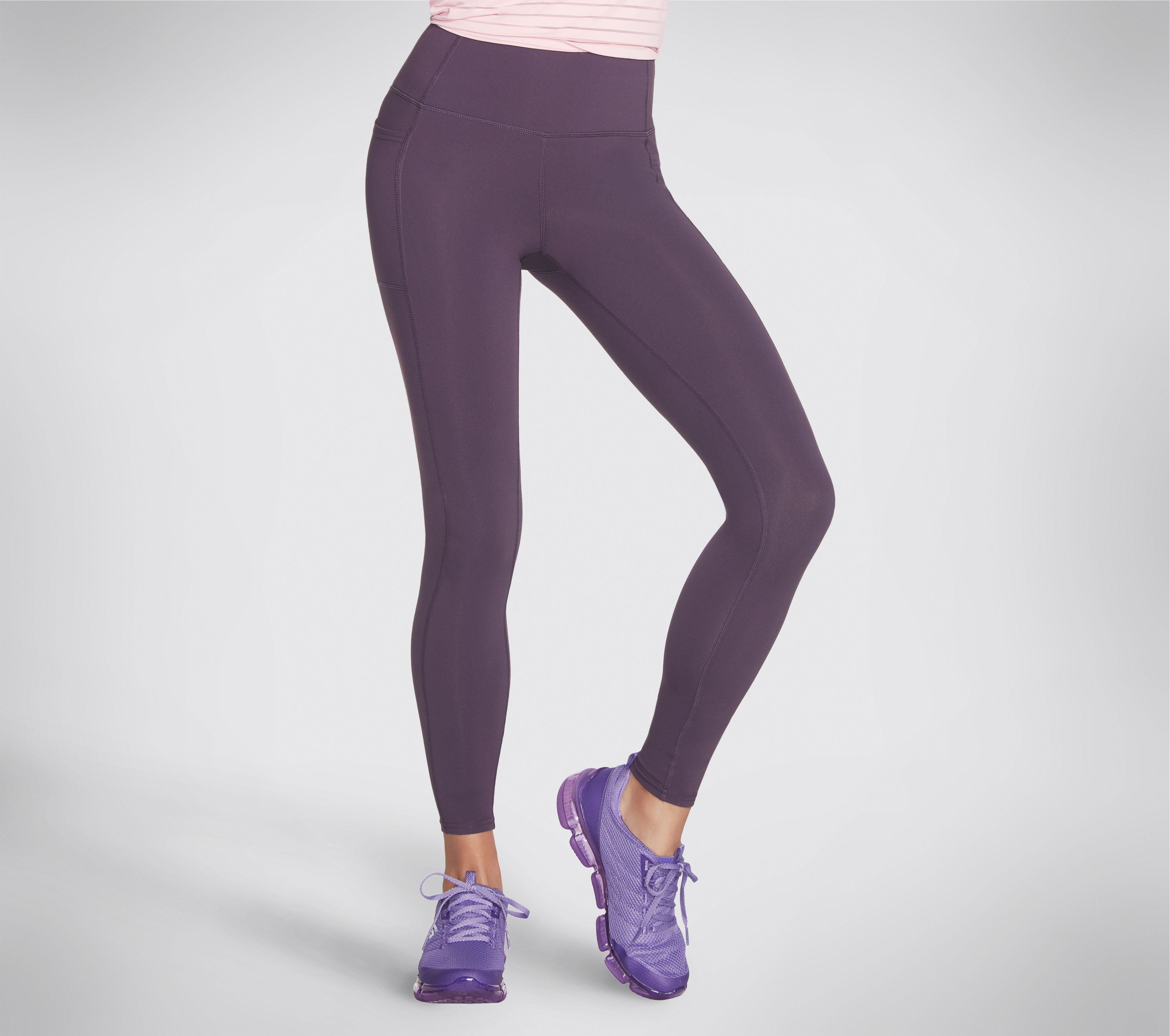 Skechers GO WALK High-Waisted Legging Hosen in Dark Violett, Größe 3XL