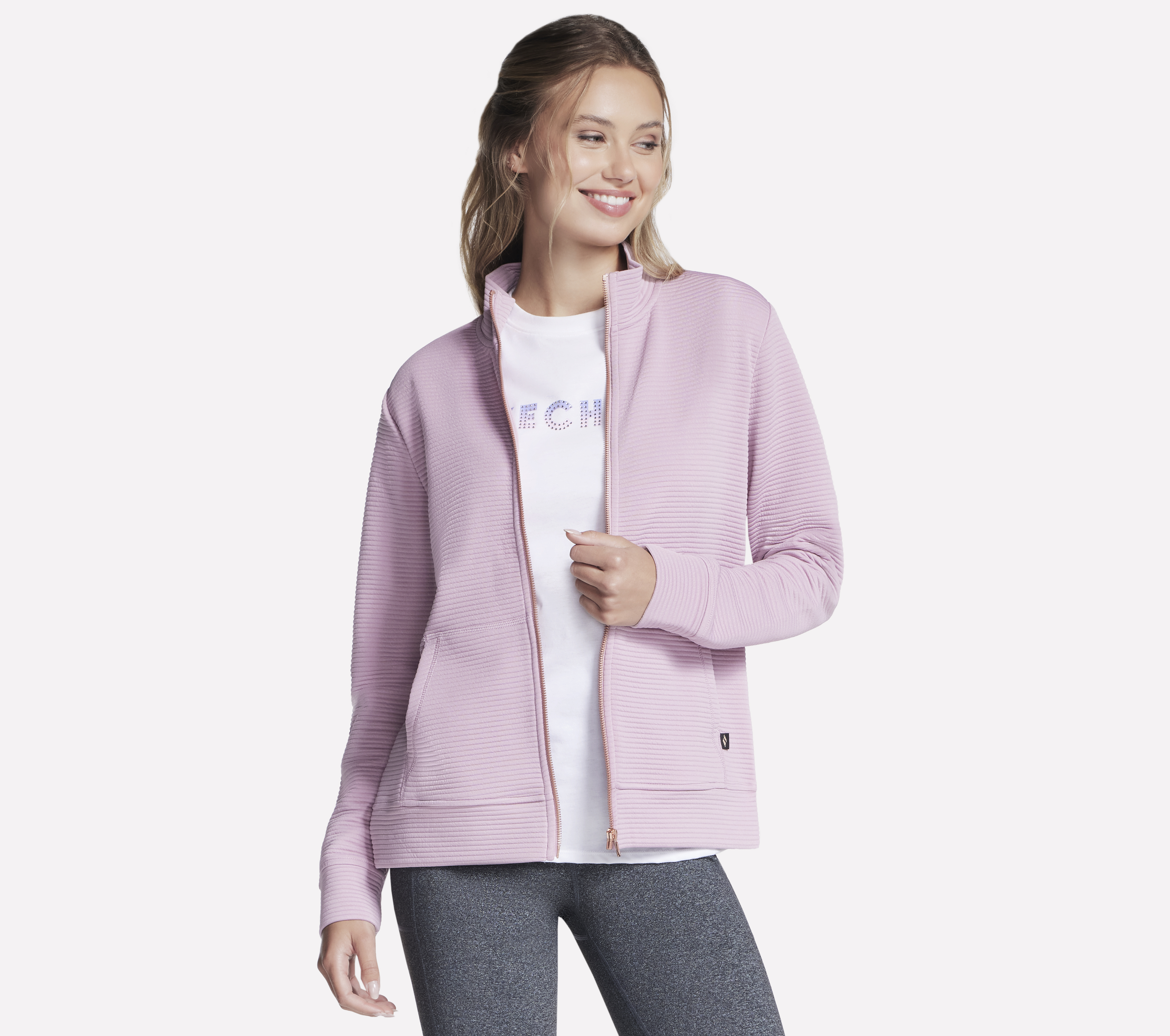 Skechers The Hoodless Kapuzenpullover GO WALK Everywhere Jacke in Rosa/Violett, Größe Groß