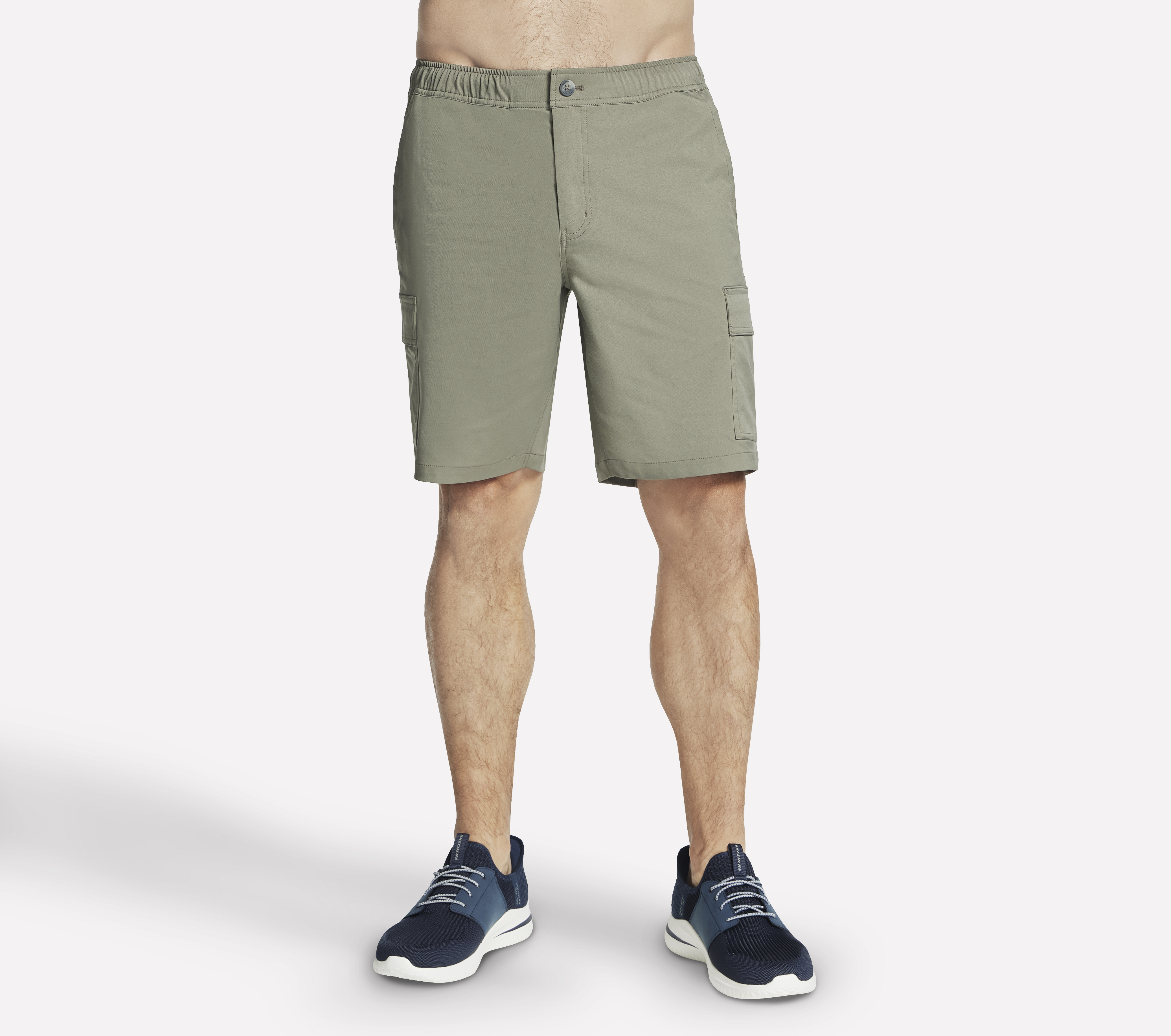 Skechers Downtown Cargo 9 Inch Shorts in Grün/Grau, Größe Groß