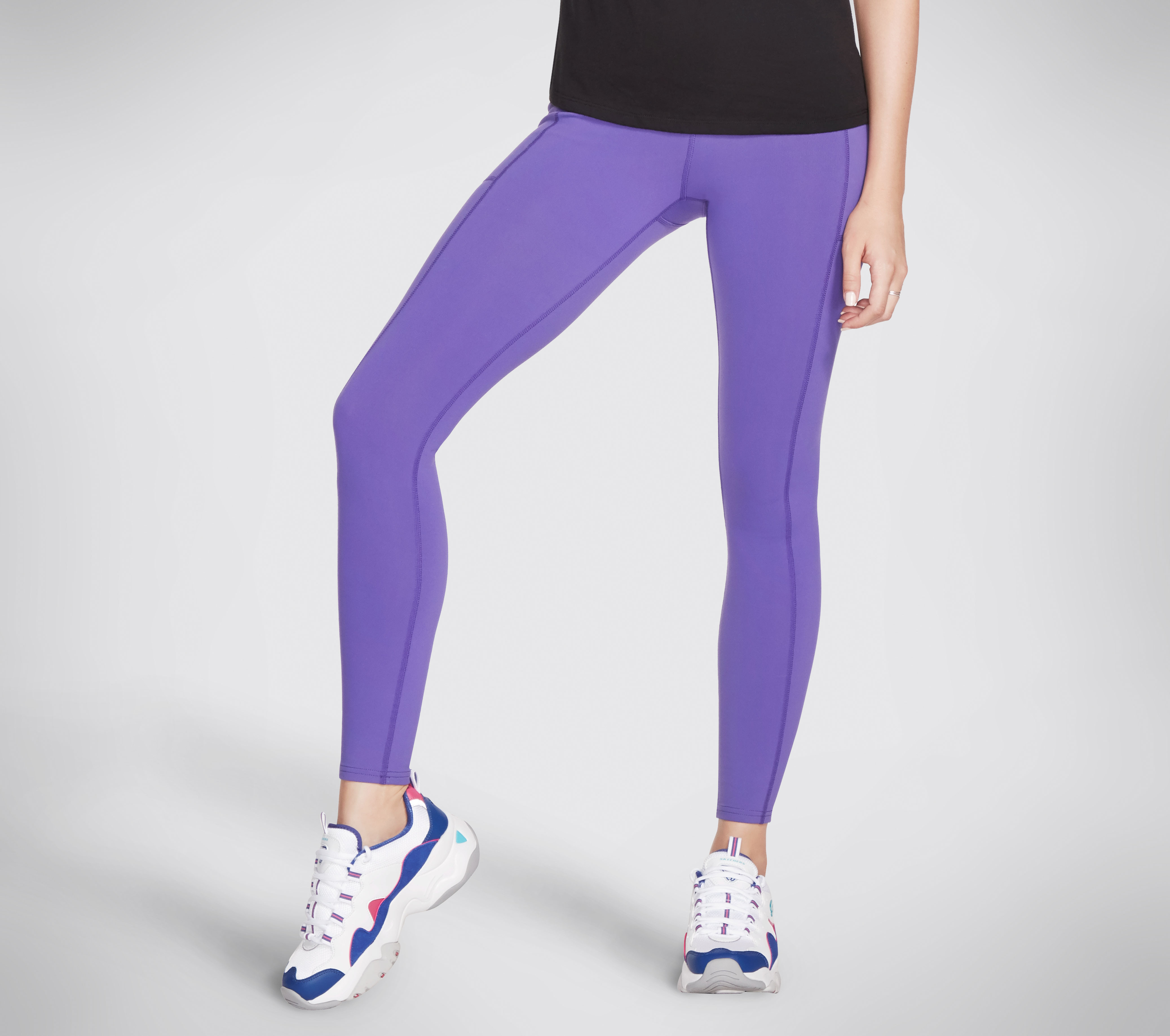 Skechers GO WALK High-Waisted Legging Hosen in Blau/Violett, Größe Klein