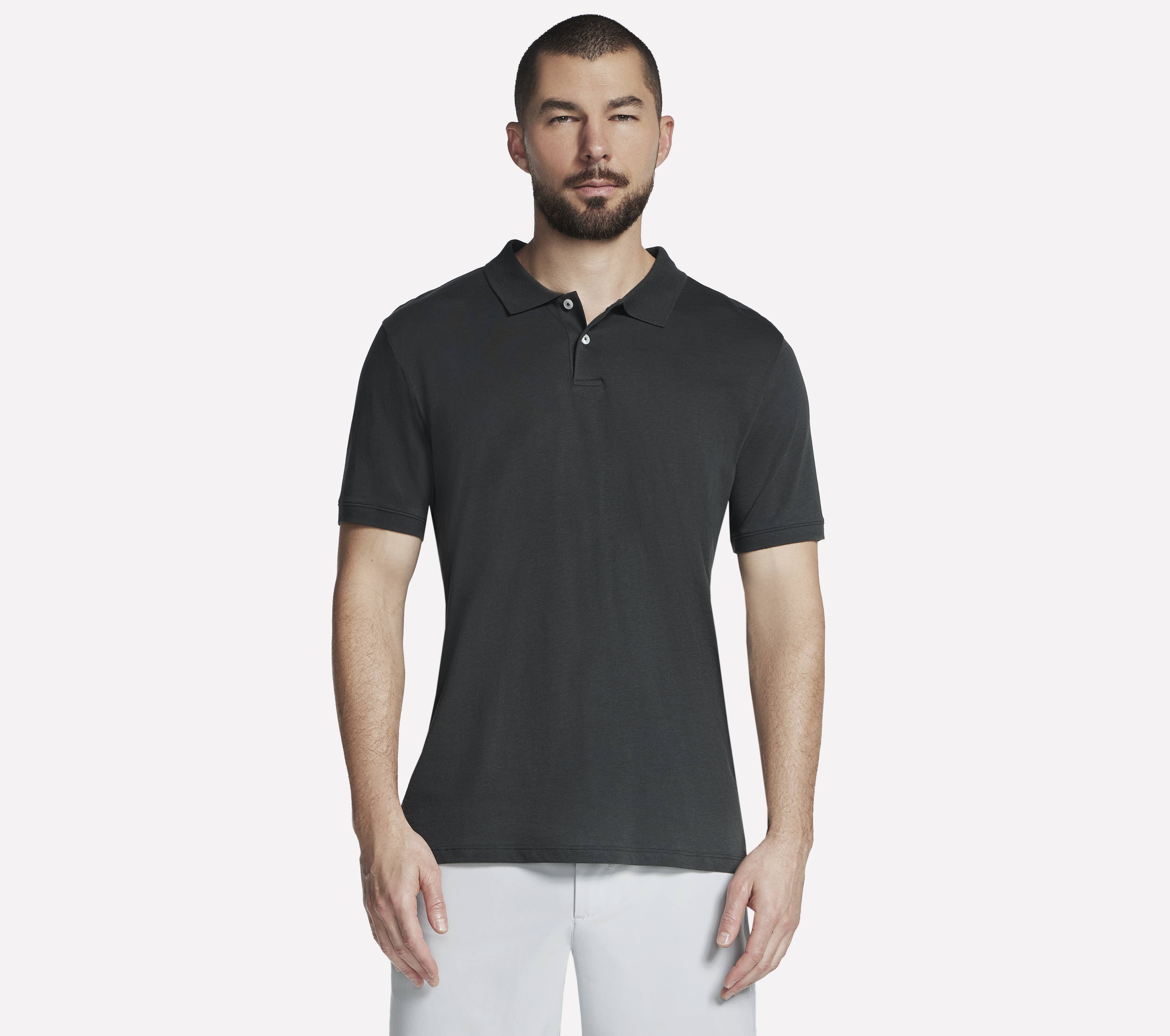 Skechers GO DRI Pima Signature Polo T-Shirt in Braun, Größe Klein