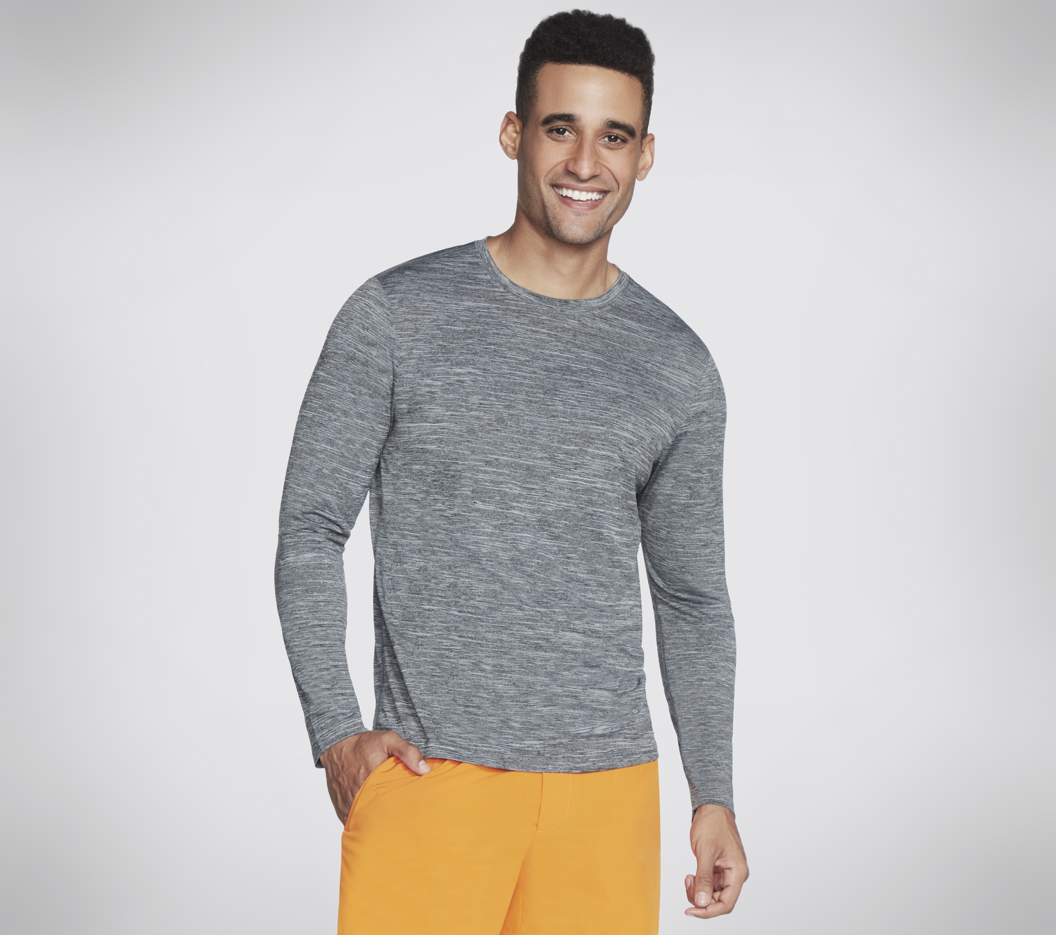 Skechers On The Road Long Sleeve Top in Light Grau, Größe 2XL, Vegan