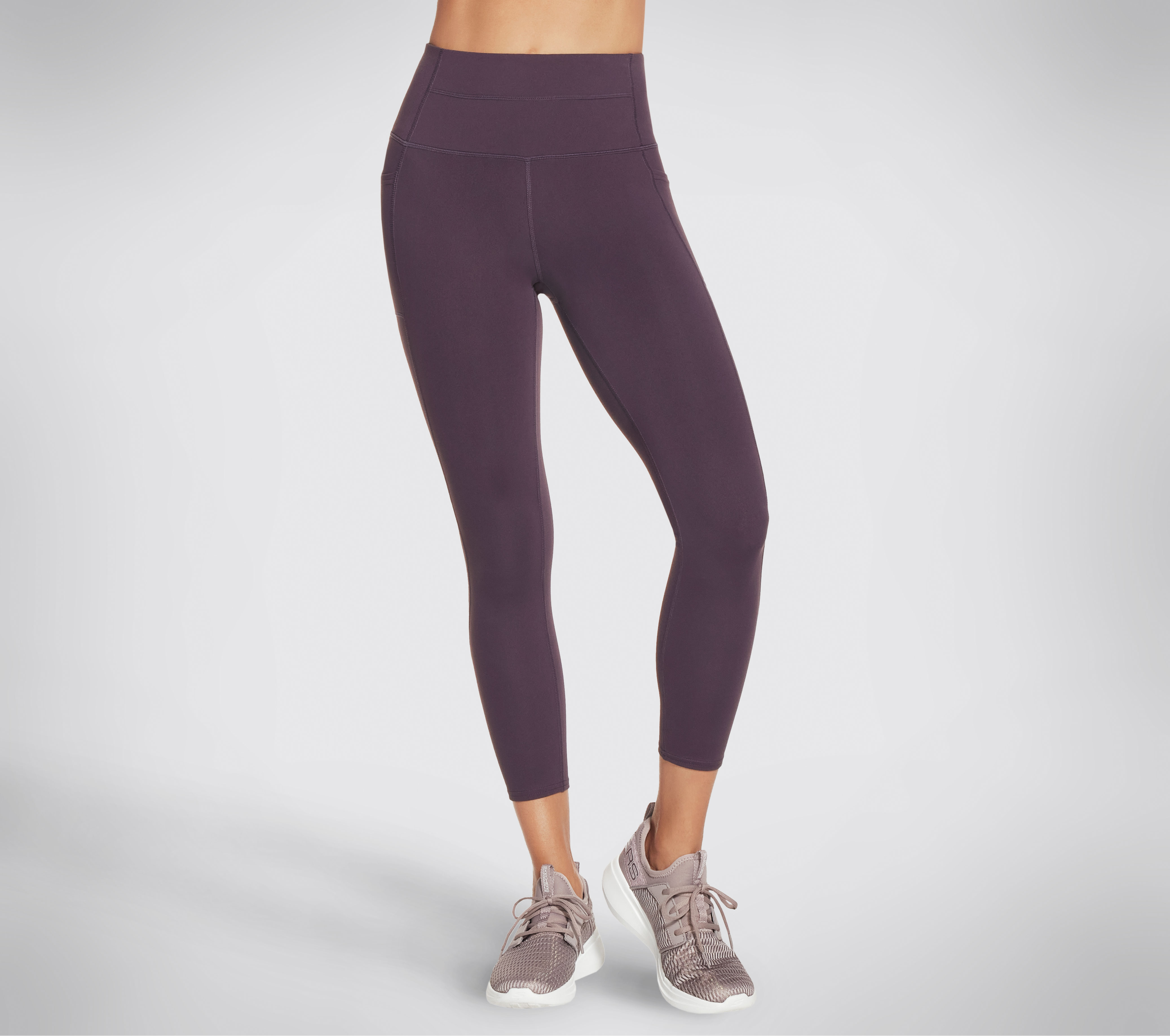 Skechers GO WALK High-Waisted 7/8 Legging Hosen in Dark Violett, Größe XL