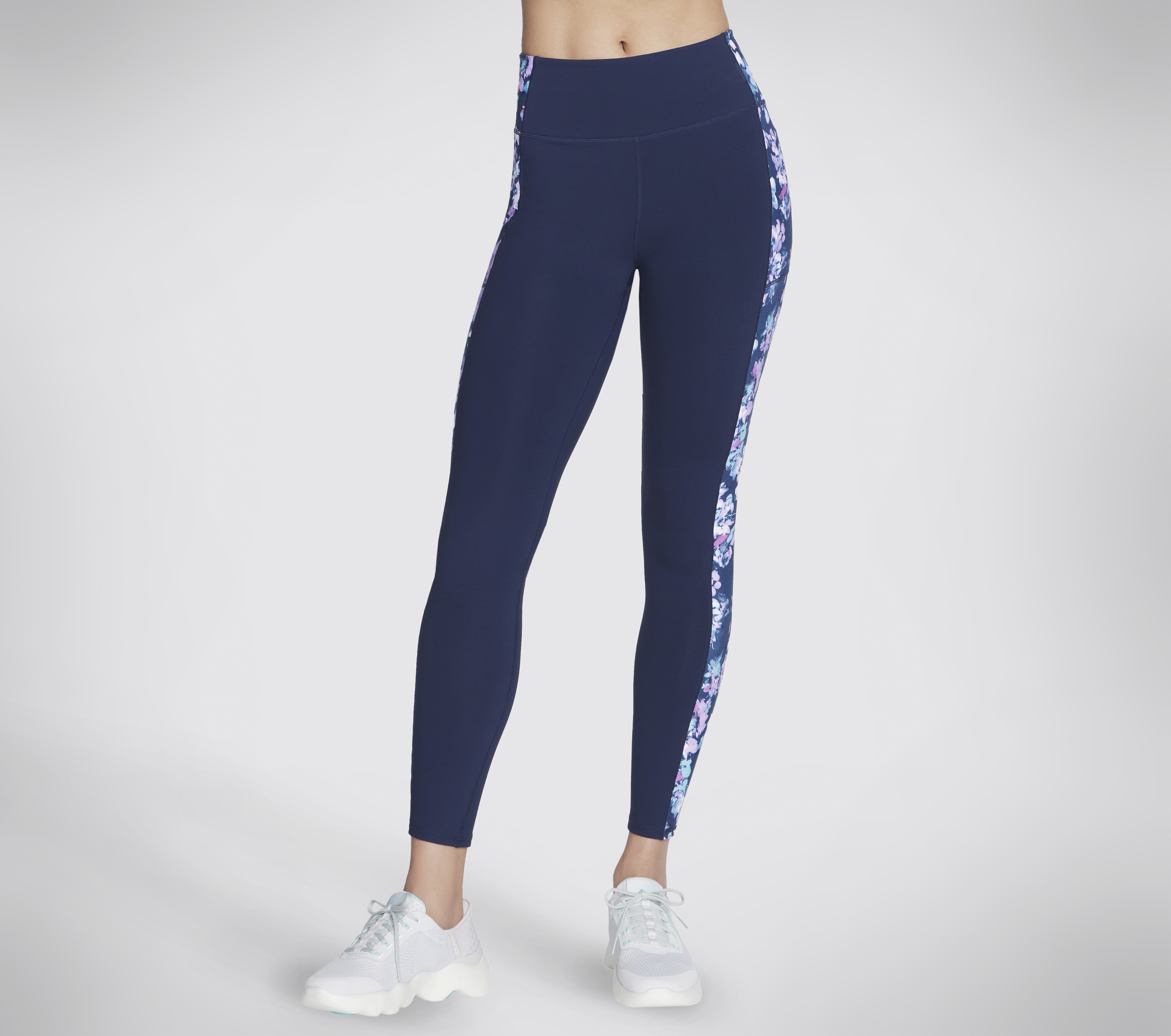 Skechers Misty Floral High-Waisted Full Length Legging in Blau/Violett, Größe Klein