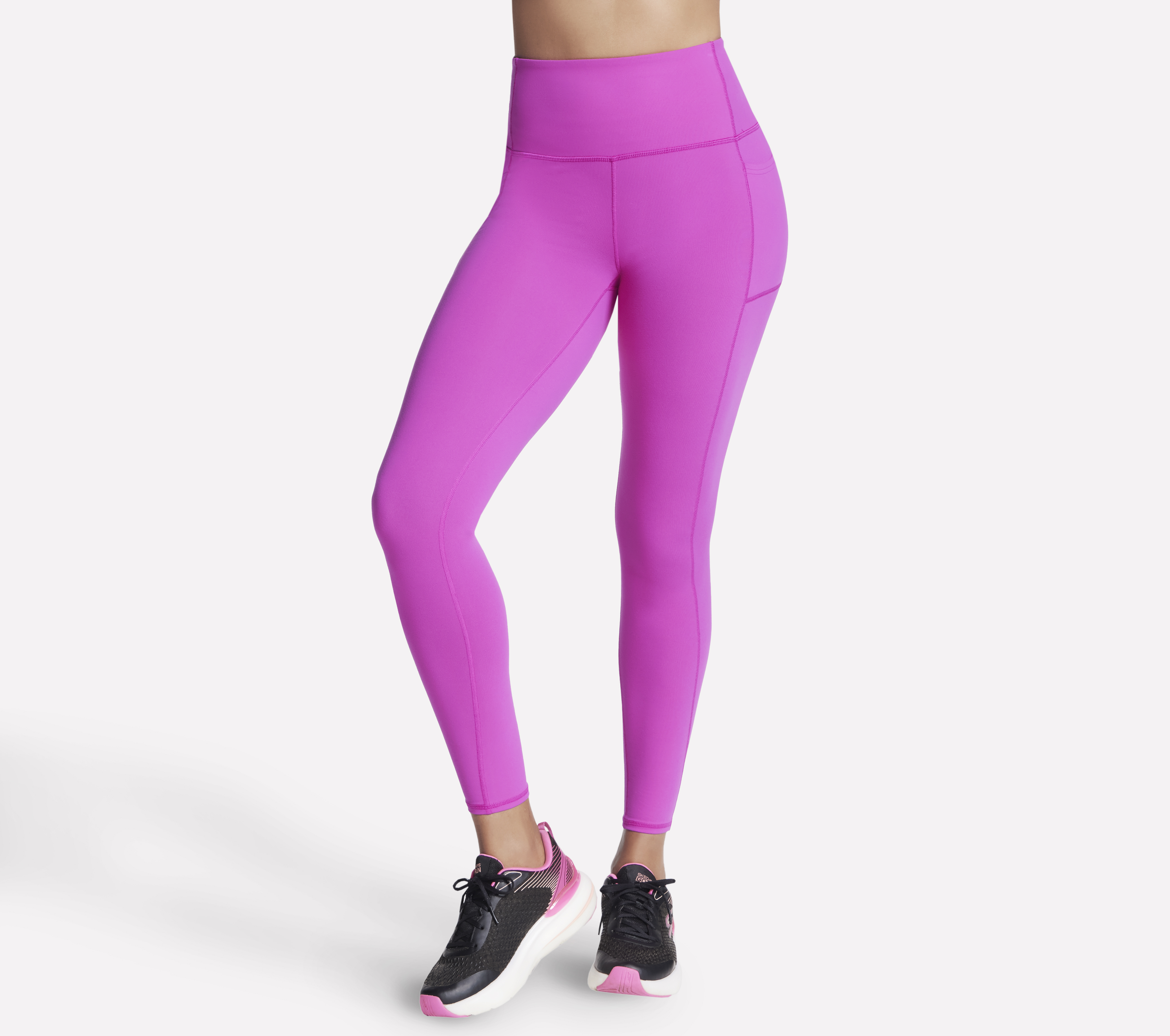 Skechers GO WALK High-Waisted Legging Hosen in Rosa/Violett, Größe 3XL