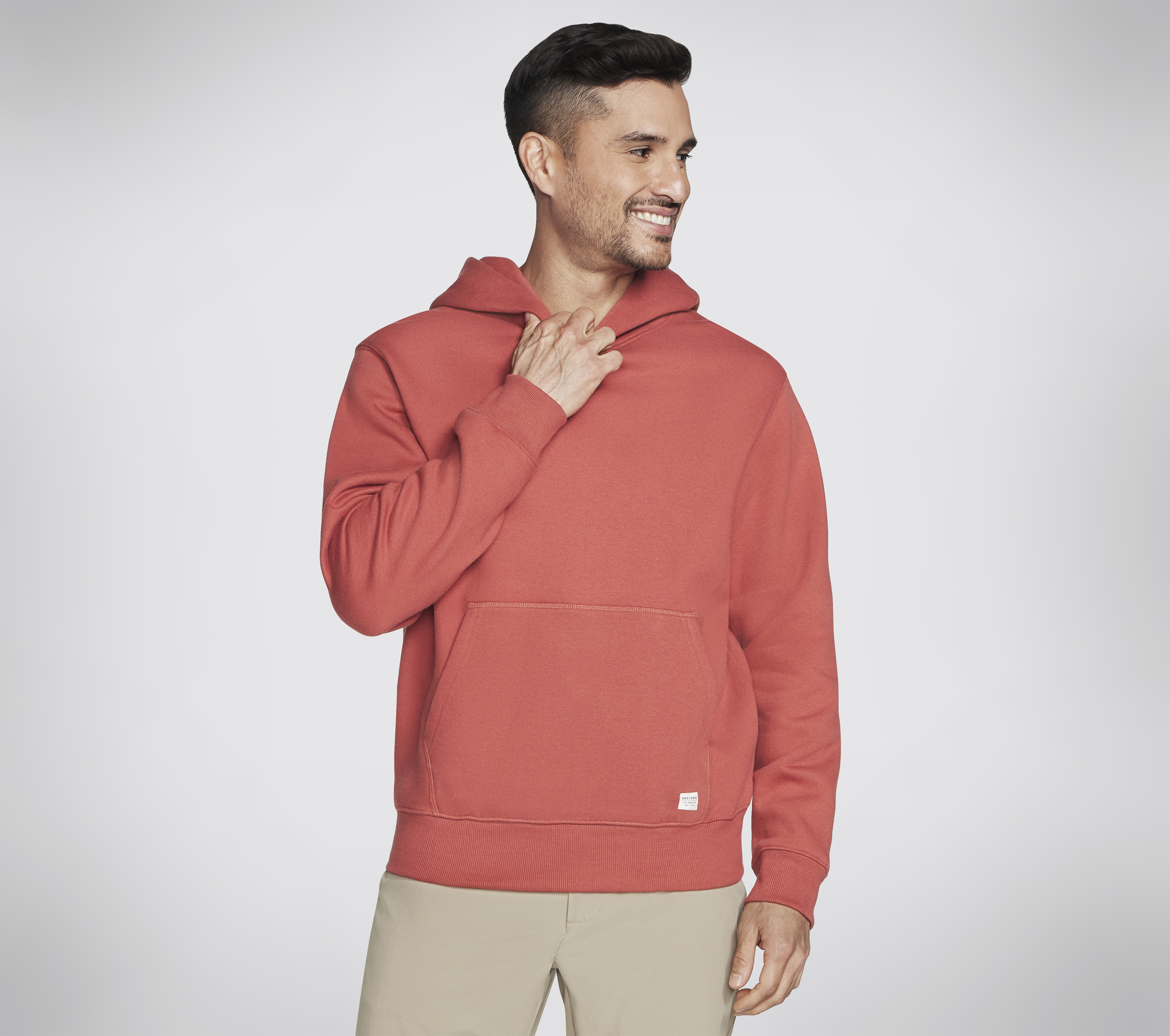 Skechers Skech-Sweats Classic Kapuzenpullover Jacke in Brick, Größe 2XL