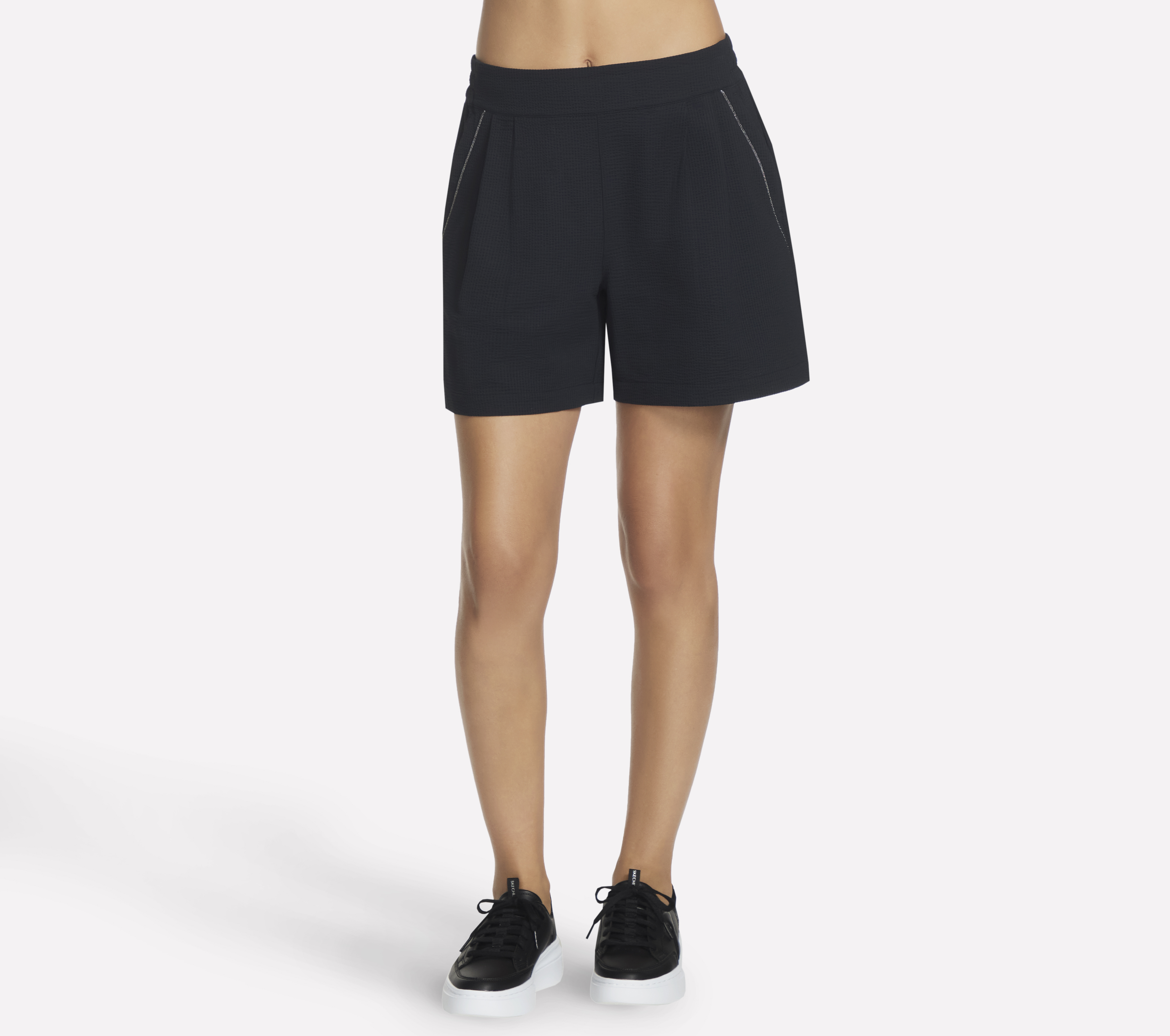 Skechers Catalina Seersucker 5 Inch Shorts in Schwarz, Größe Groß