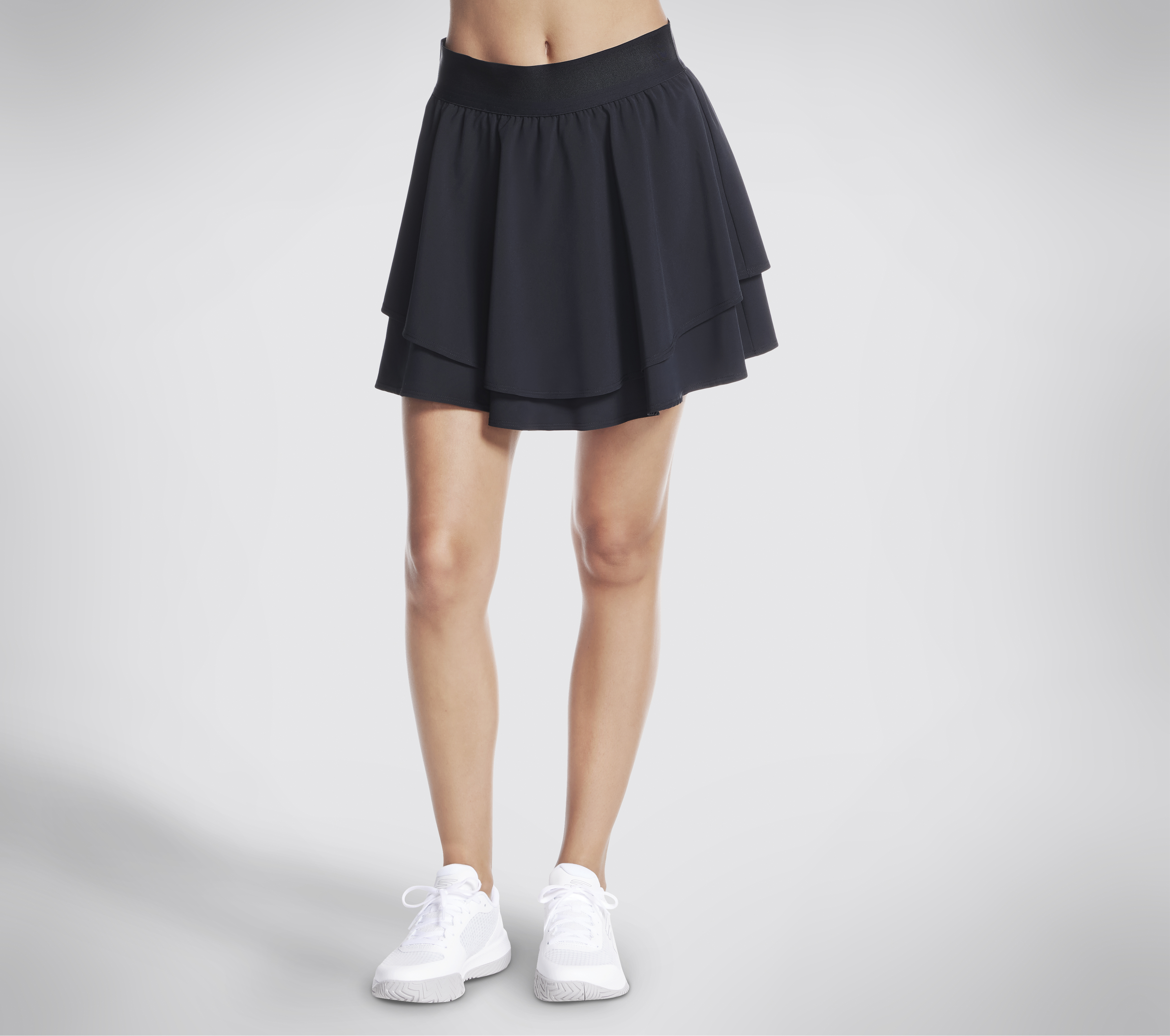 Skechers Sport Court Layered Skort in Schwarz, Größe XL