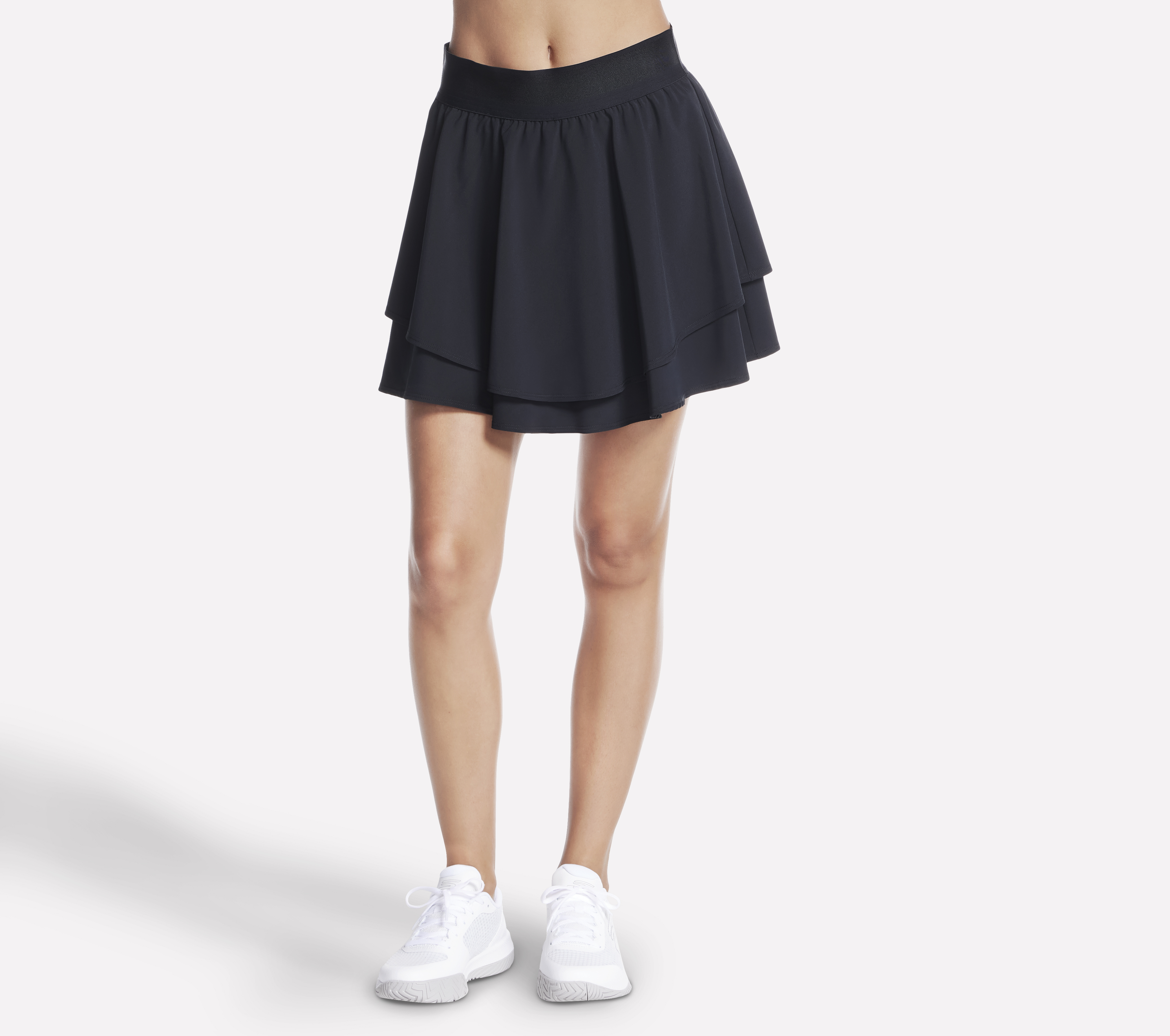 Skechers Sport Court Layered Skort in Schwarz, Größe 2XL