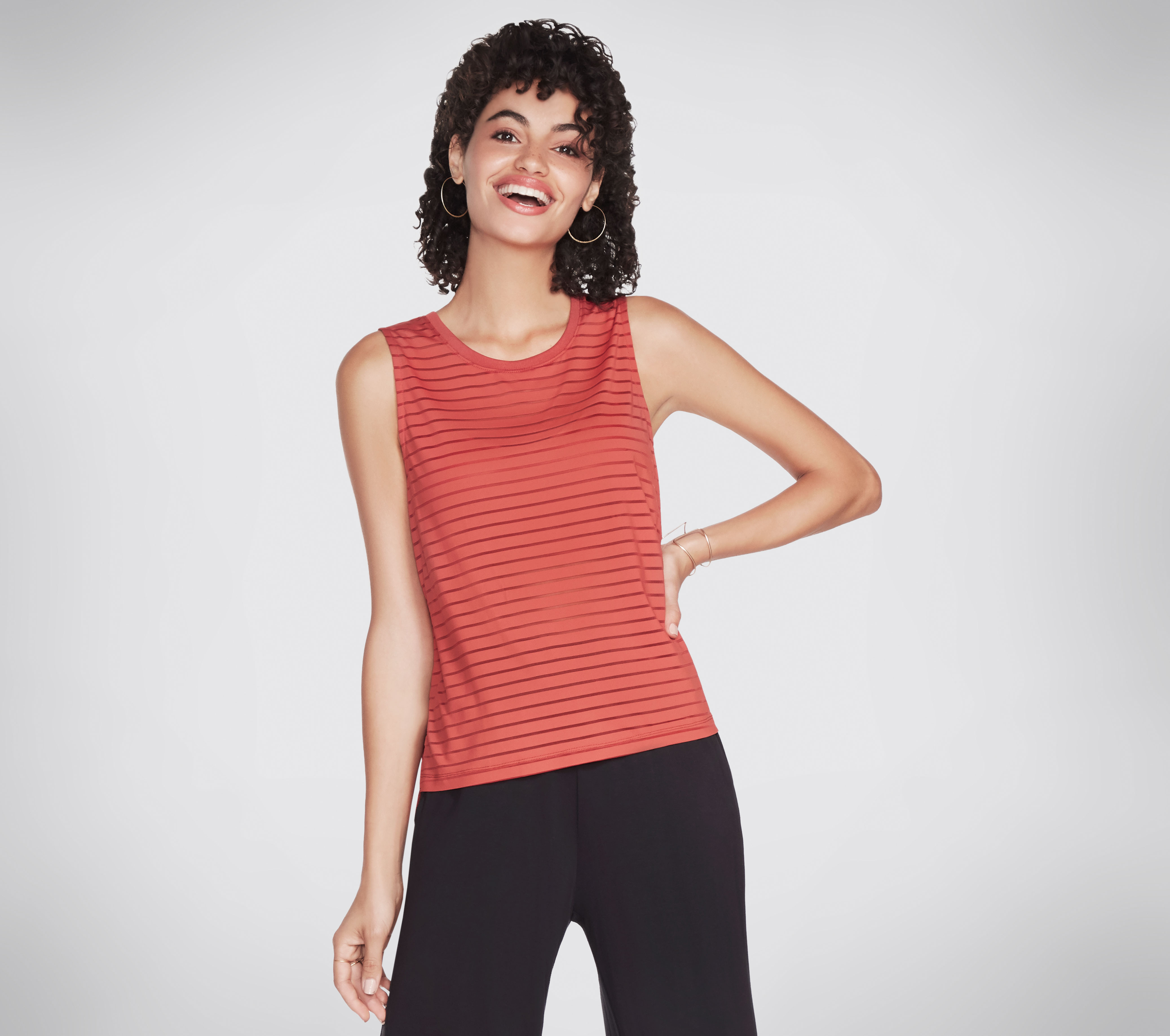 Skechers Apparel Exploration Shadow Tank Top in Brick, Größe Klein