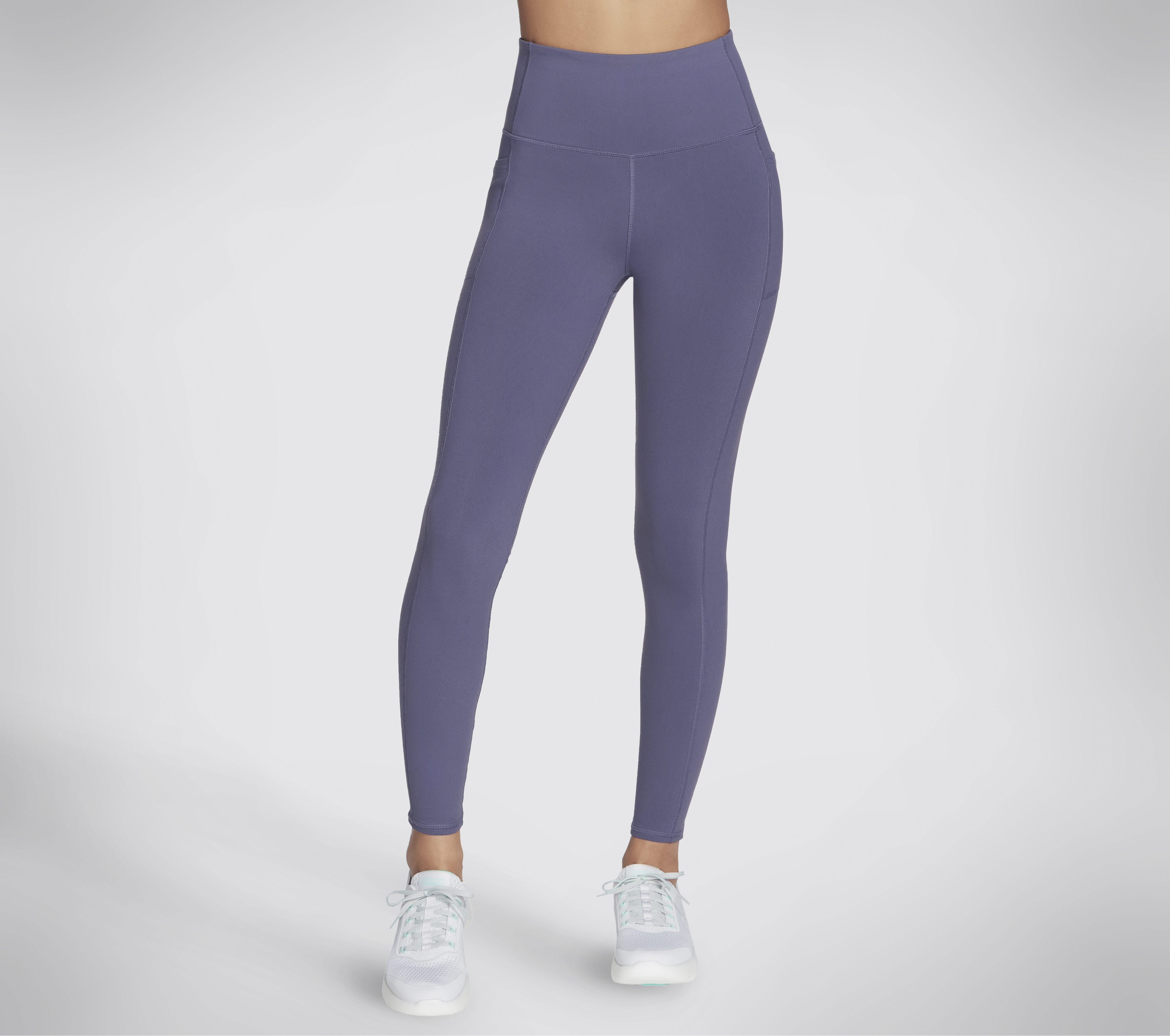 Skechers GO WALK High-Waisted Legging Hosen in Violett/Grau, Größe Klein