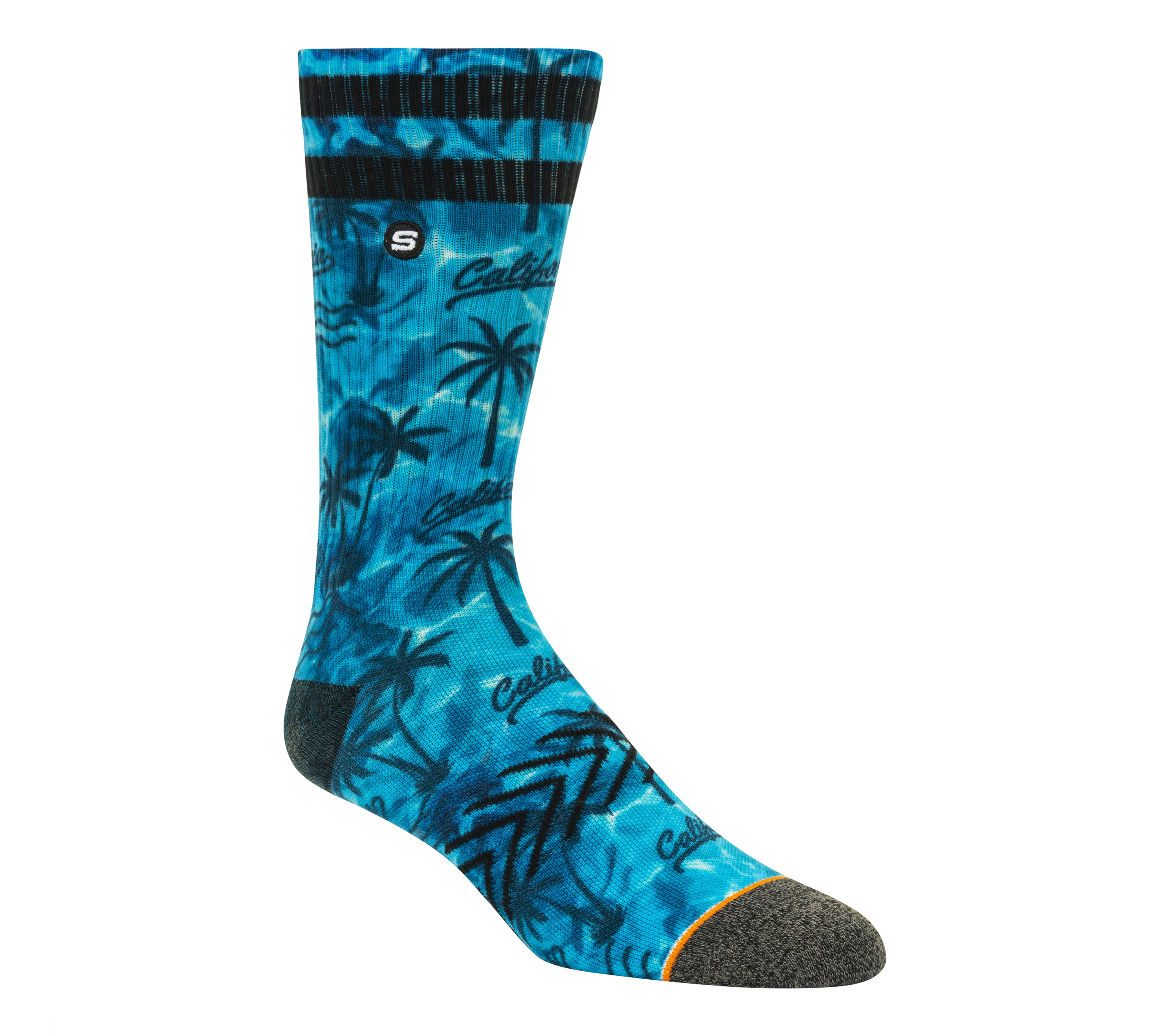 Skechers 1 Pack Palm Pool Socken in Blau, Größe Groß