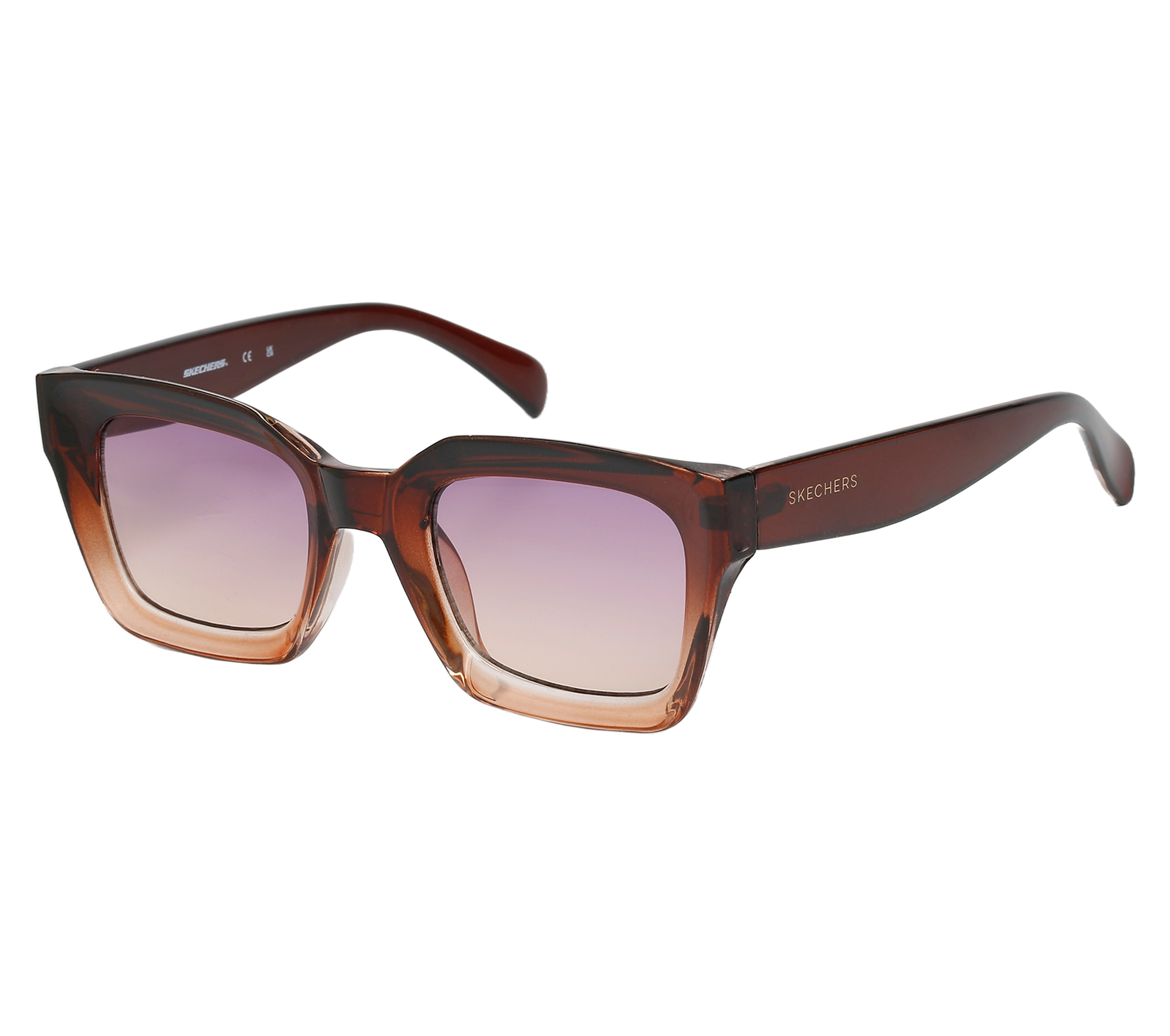 Skechers Rectangle Sonnenbrille in Braun