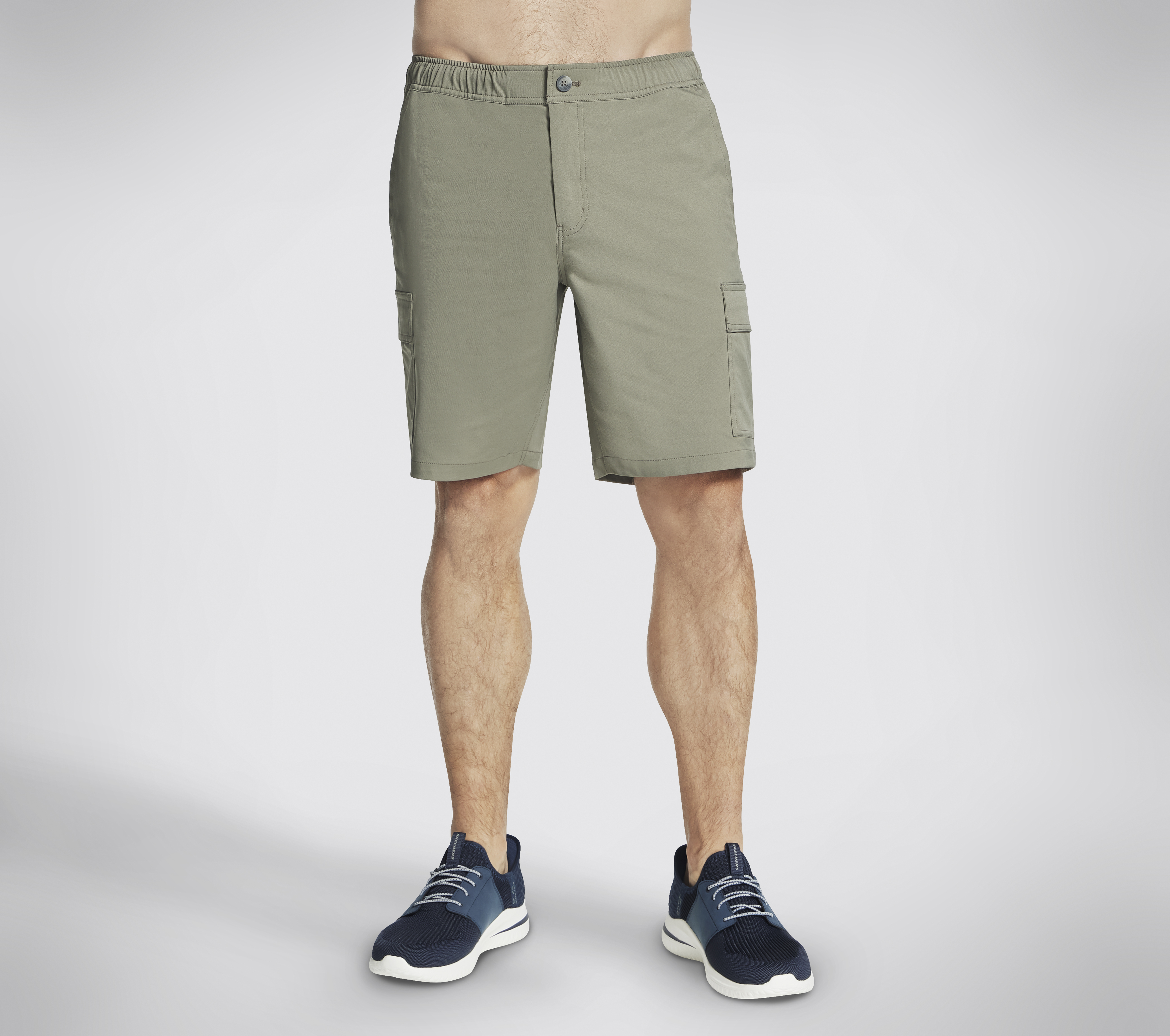 Skechers Downtown Cargo 9 Inch Shorts in Grün/Grau, Größe Groß