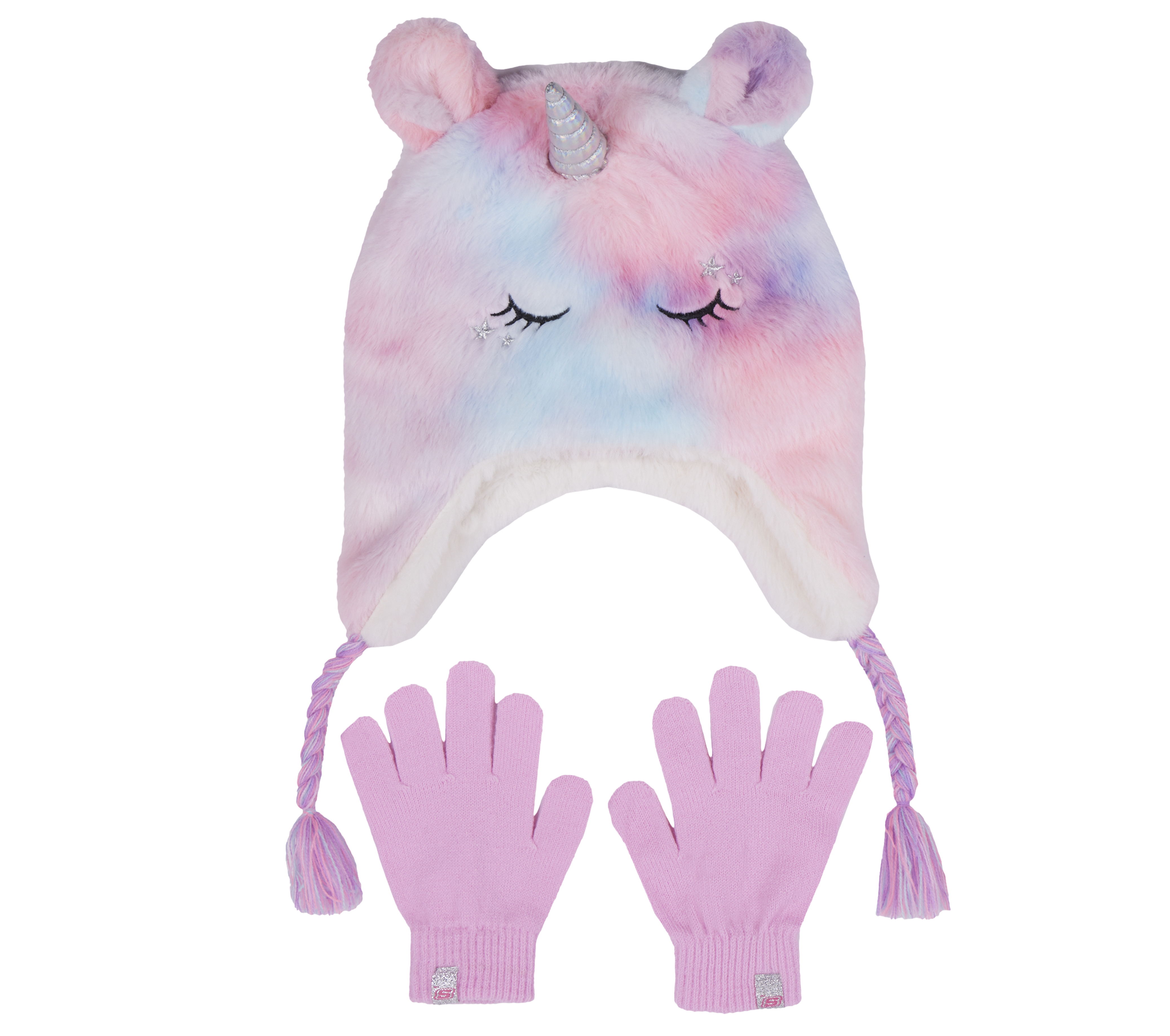 Skechers Cold Weather Plush Tie-Dye Unicorn Hat Set in Mehrfarbig