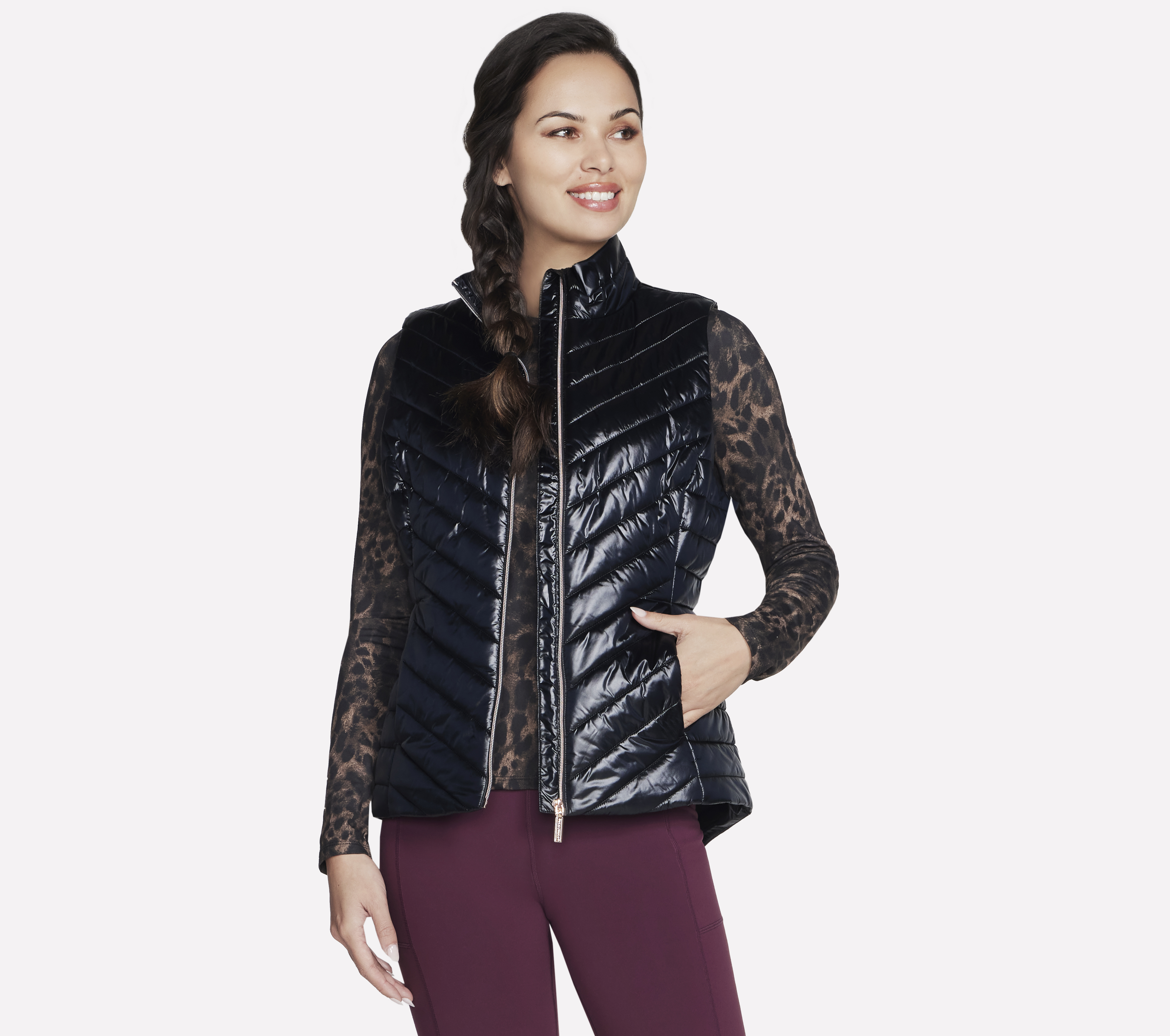 Skechers GO SHIELD Shine Vest Jacke in Schwarz, Größe 3XL