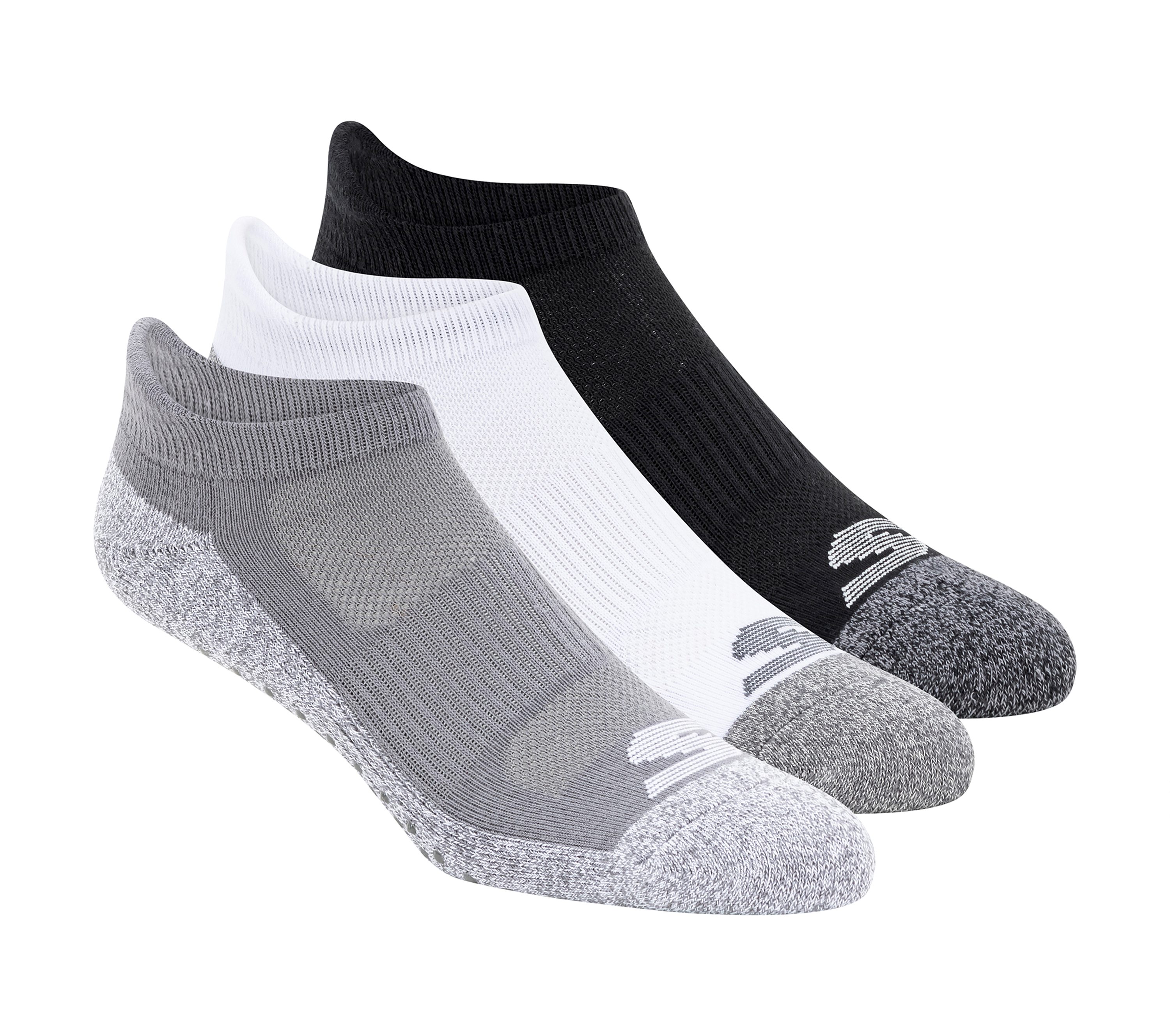 Skechers 3 Pack Low Cut Grip Socken in Grau, Größe Medium