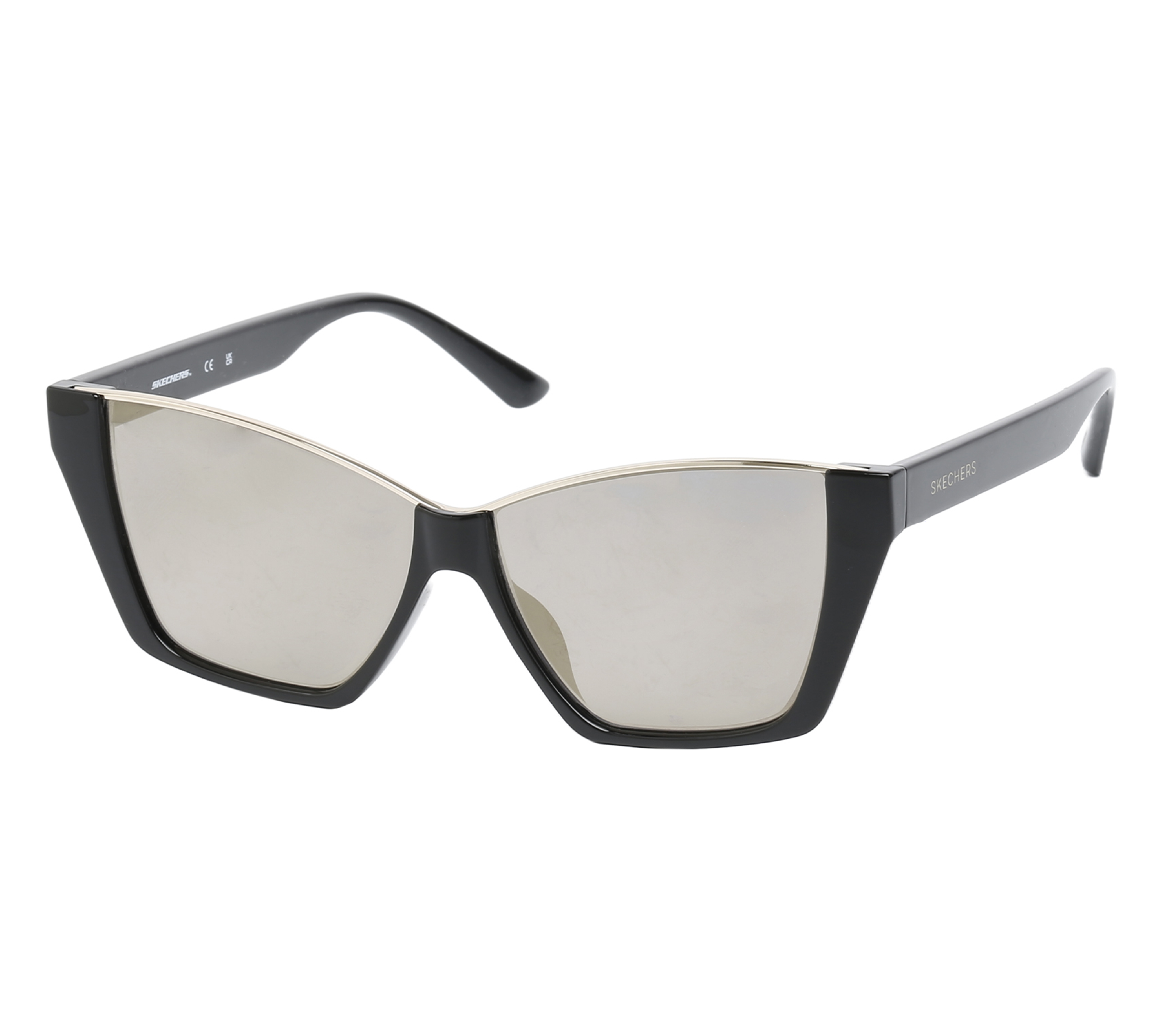 Skechers Cat Eye Sonnenbrille in Schwarz/Gelt