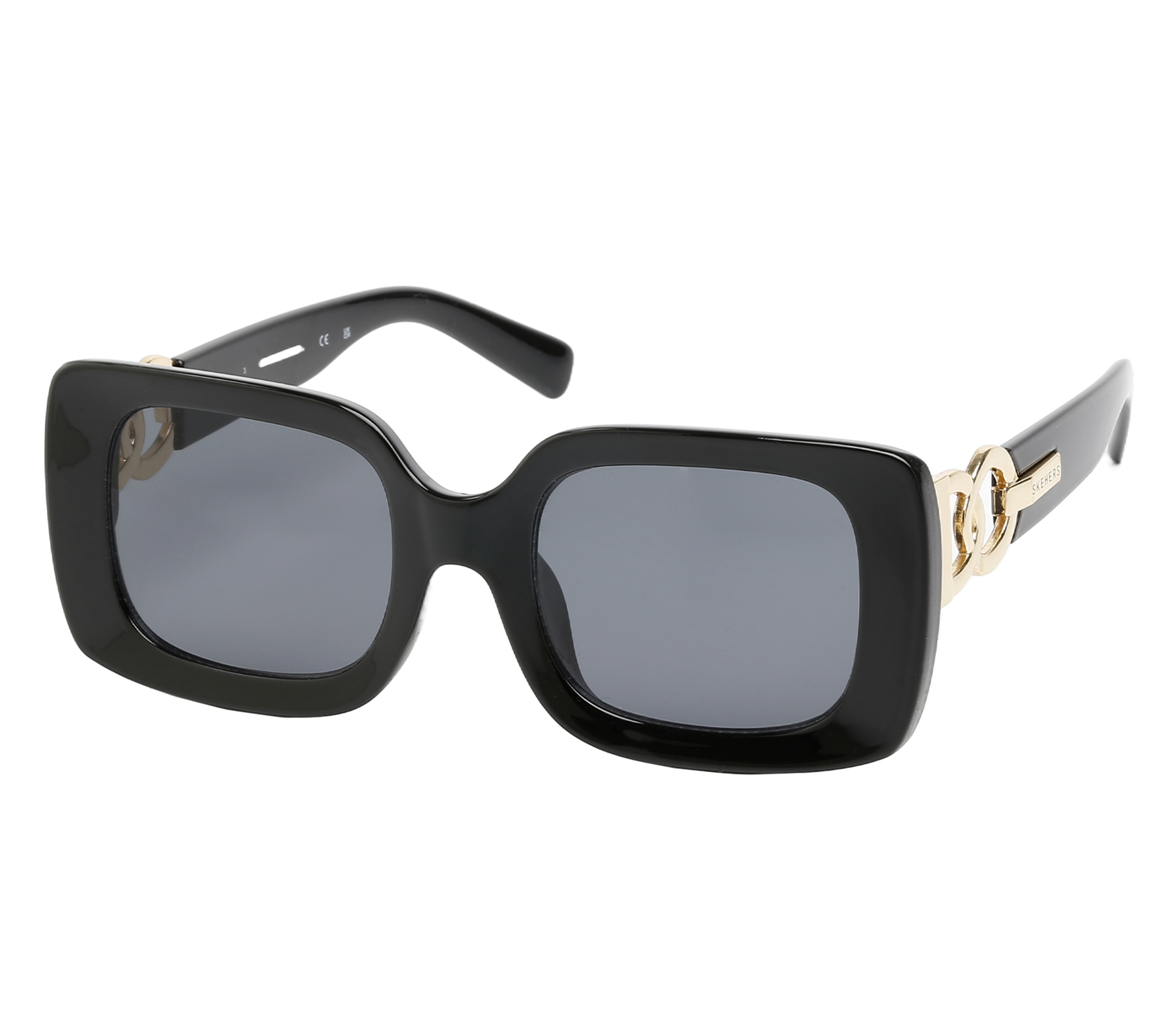 Skechers Rectangle Sonnenbrille in Schwarz/Gelt