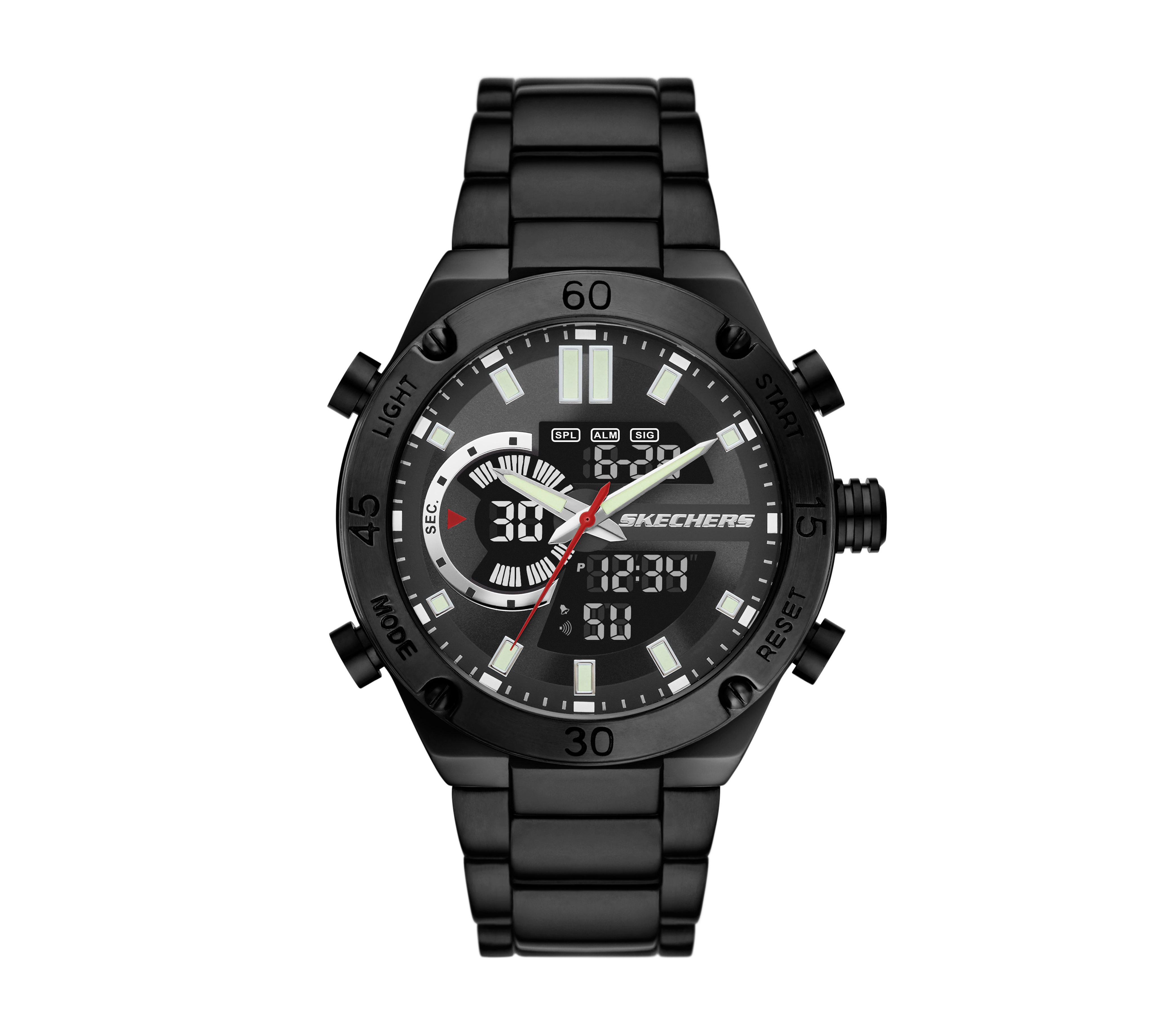 Skechers Analog Chrono Uhr in Schwarz