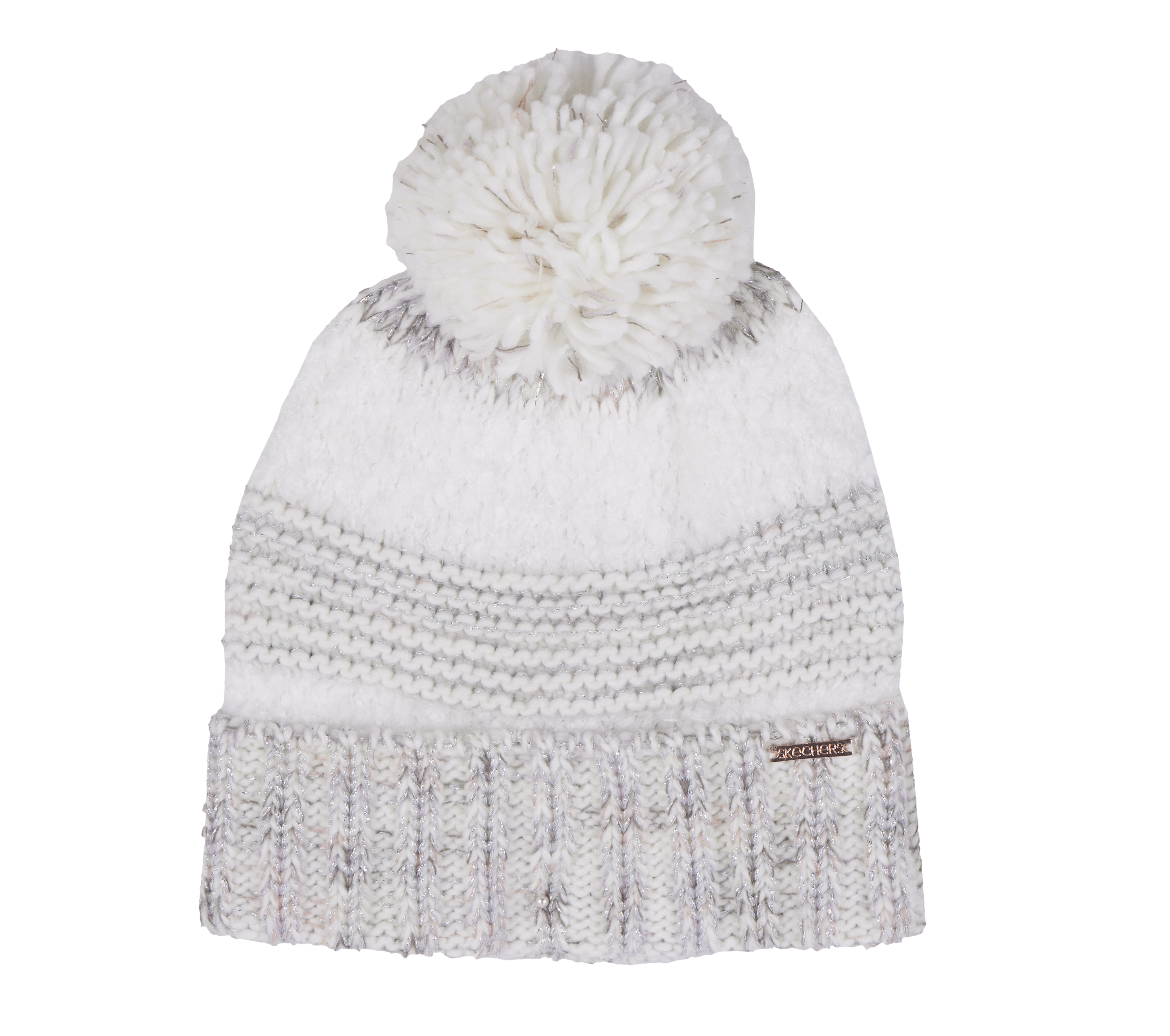 Skechers Spacedye Cuff Beanie Hat in Off Weiss