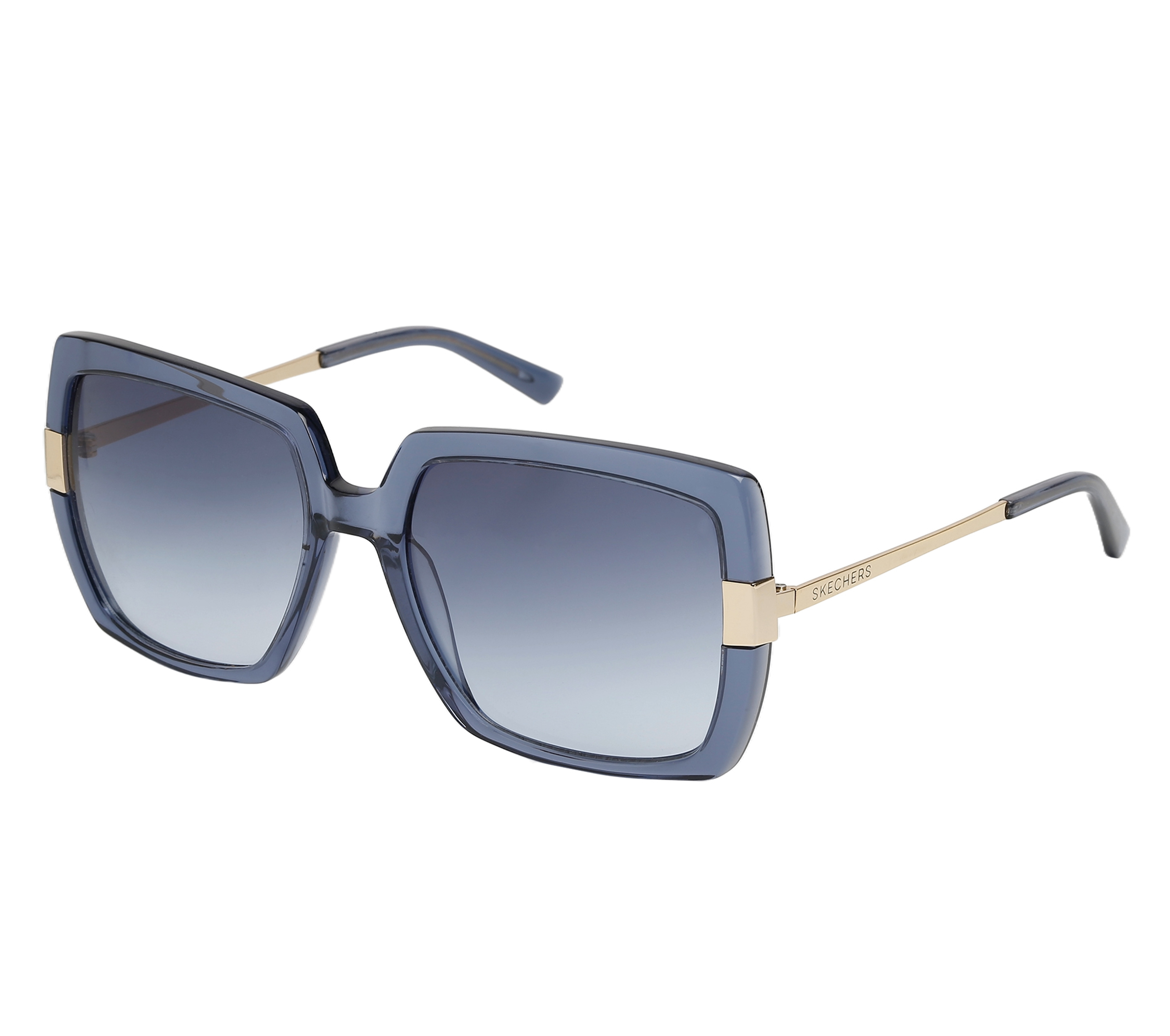 Skechers OverGrößed Square Sonnenbrille in Blue/Gold