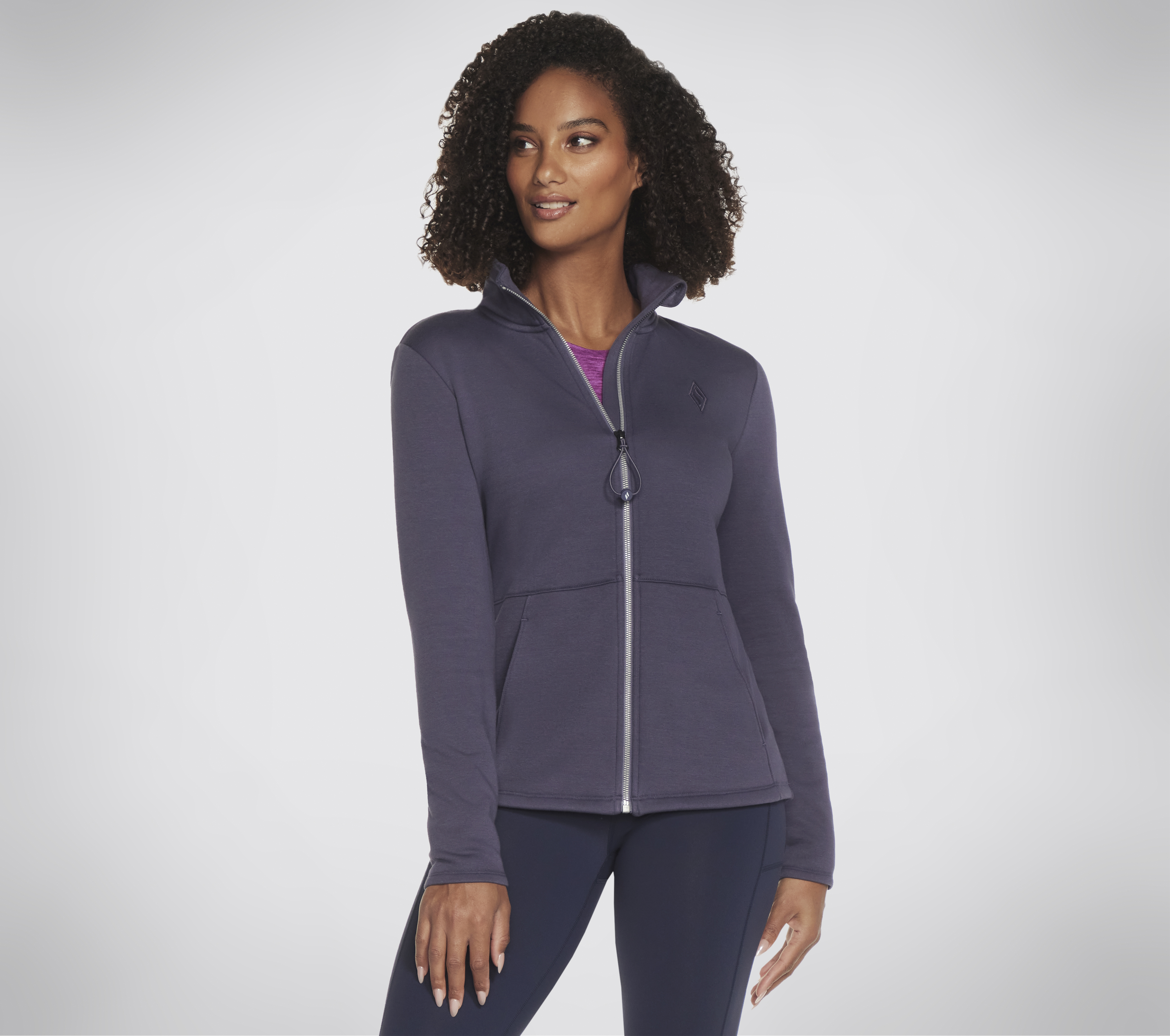 Skechers GO SNUGGLE Jacke in Violett/Grau, Größe Medium