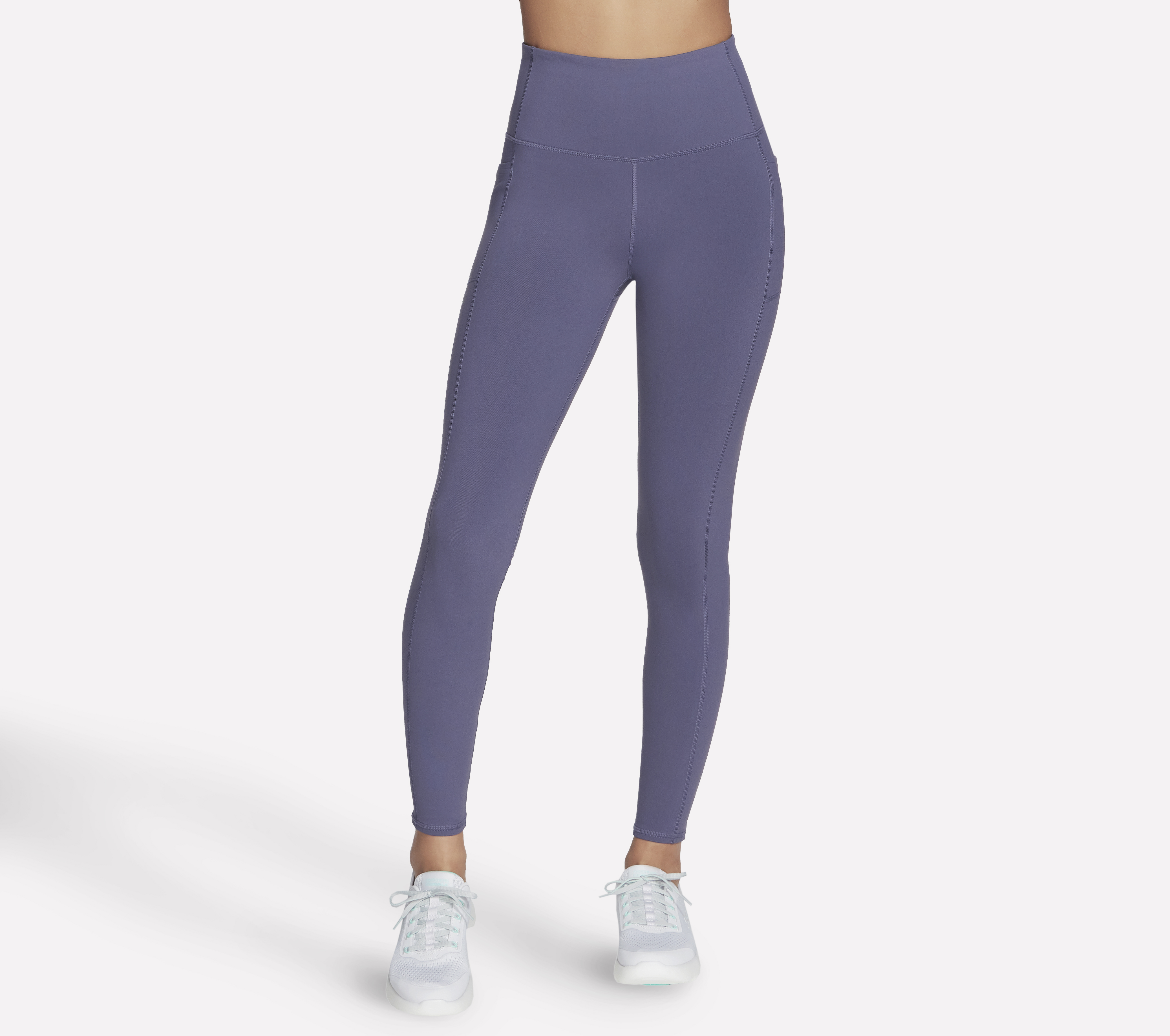 Skechers GO WALK High-Waisted Legging Hosen in Violett/Grau, Größe Klein