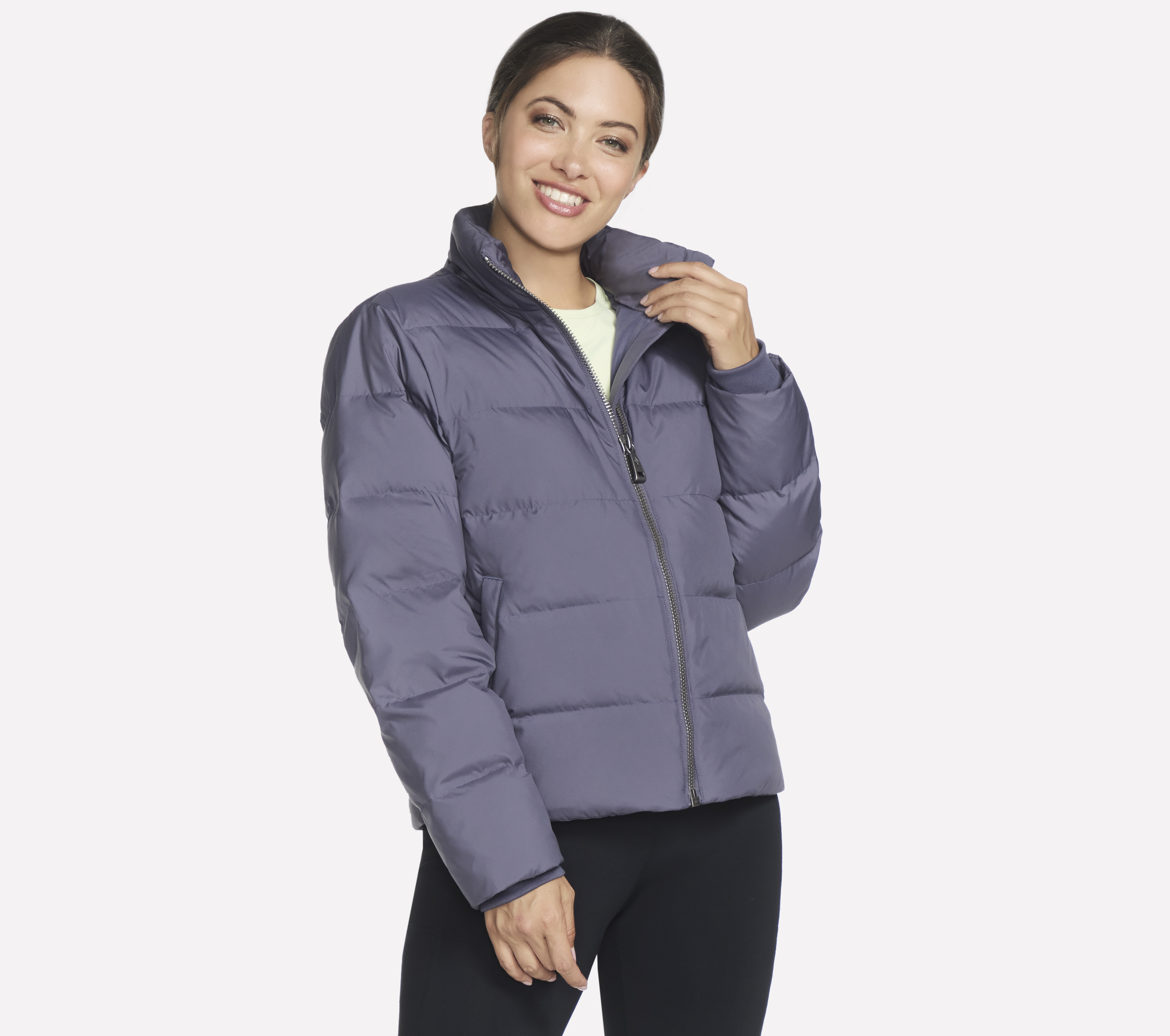 Skechers GO SHIELD Jacke in Violett/Grau, Größe Groß