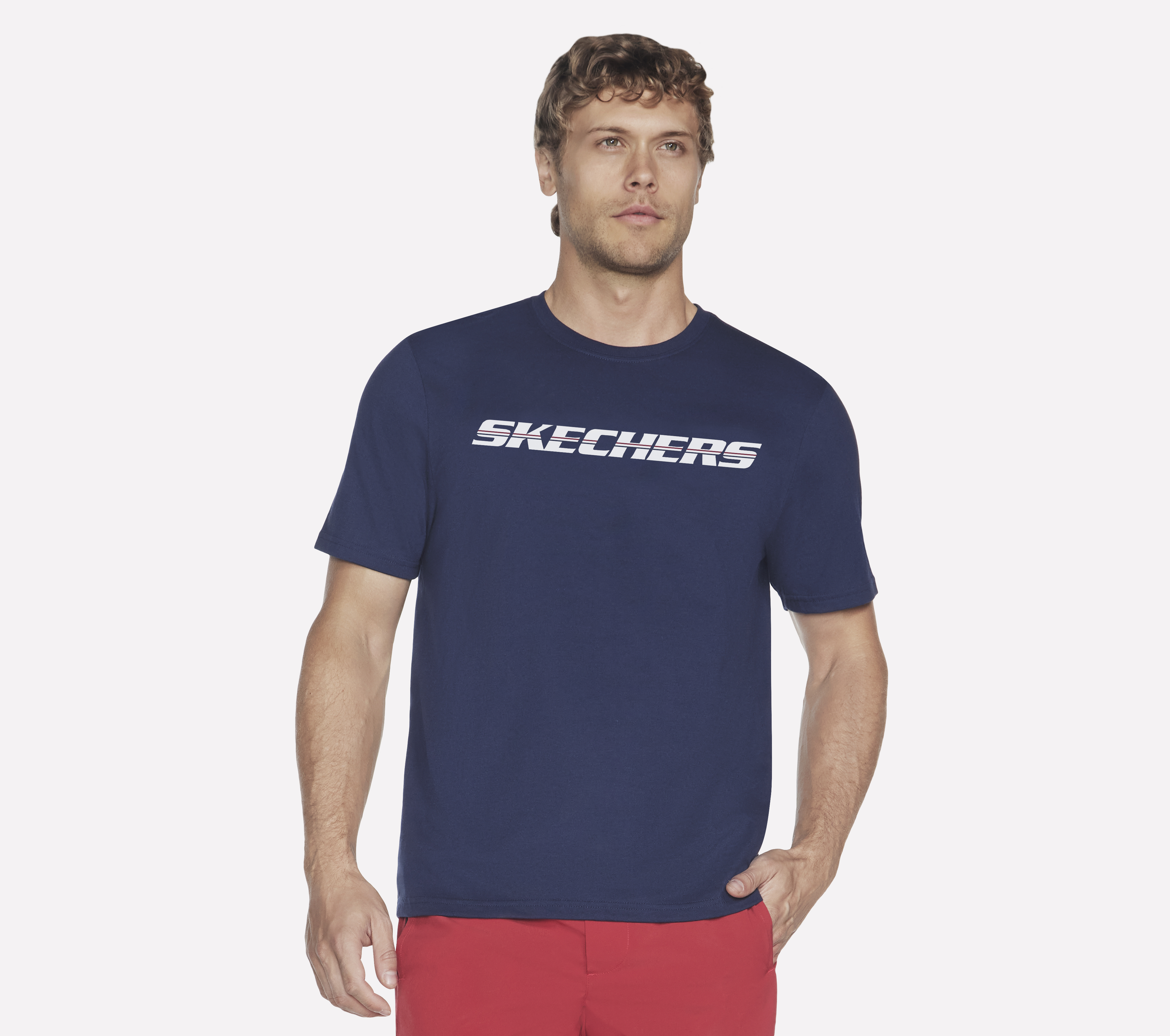 Skechers Strikethrough T-Shirt in Marine, Größe 2XL